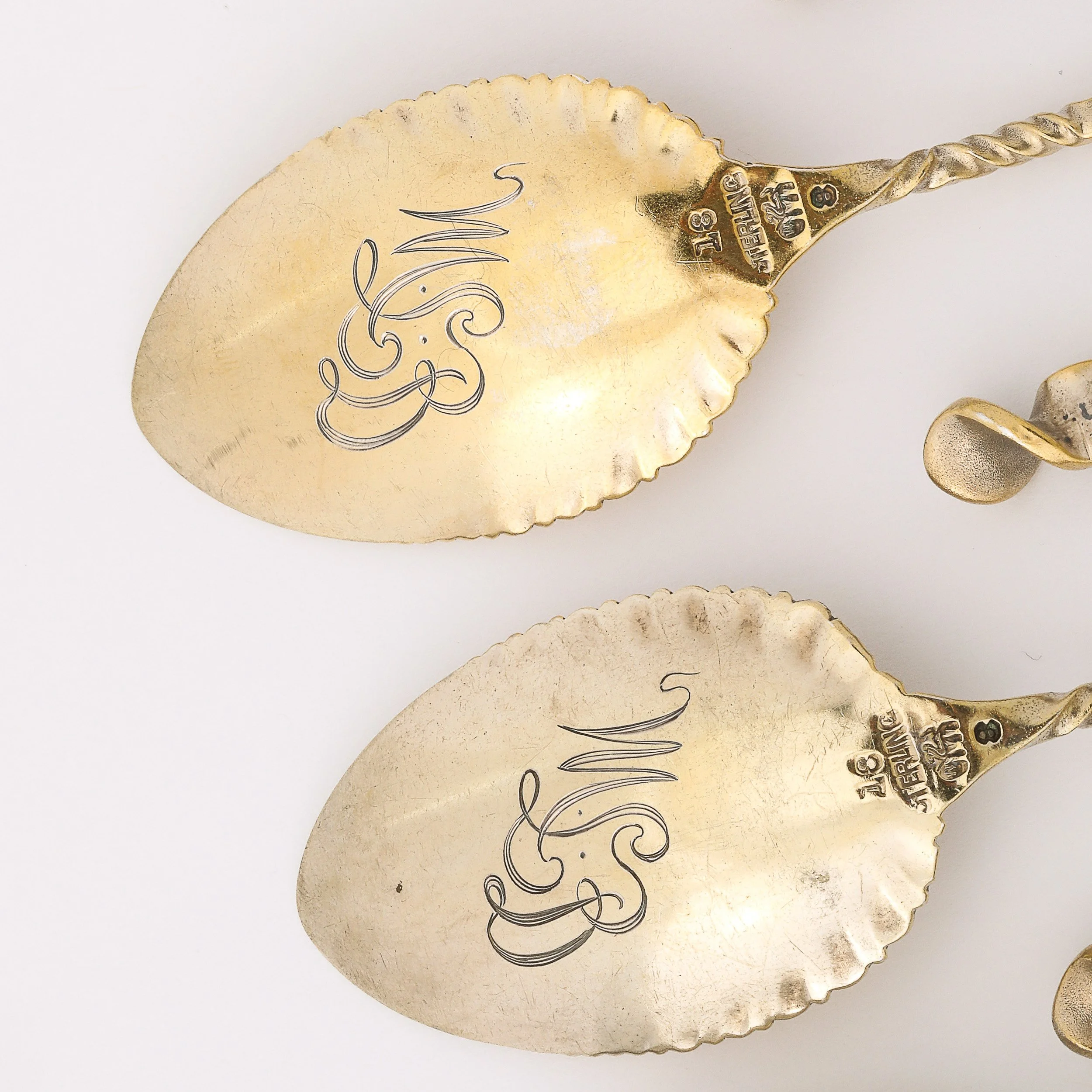 Set of 12 Arts & Crafts Sterling Silver Desert Spoons by Whiting Manufacturing - High Style Deco 15.jpg