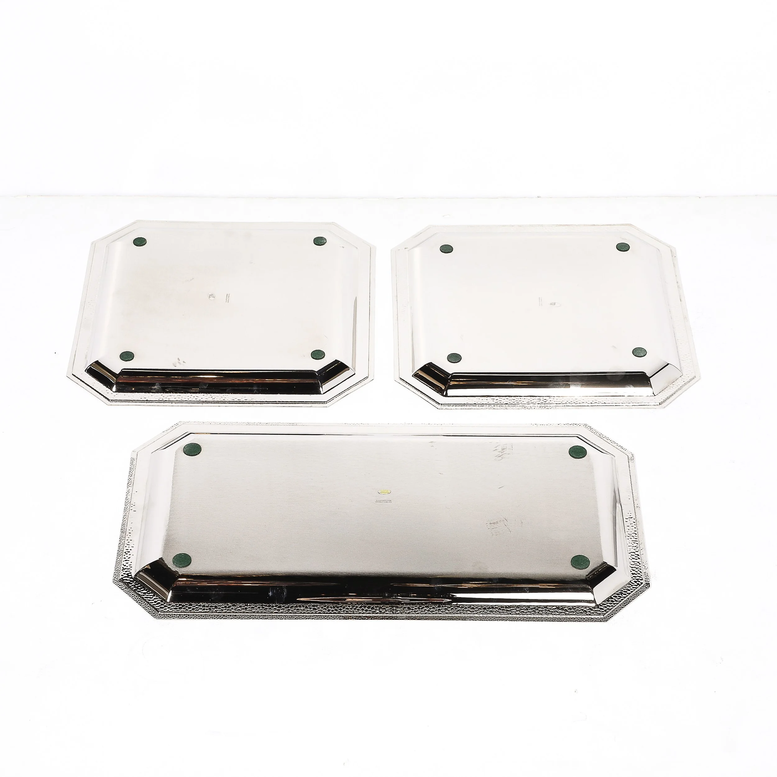 Set of Three Reed and Barton Silver Plate Trays with Hand-Hammered Detailing - High Style Deco 9.jpg