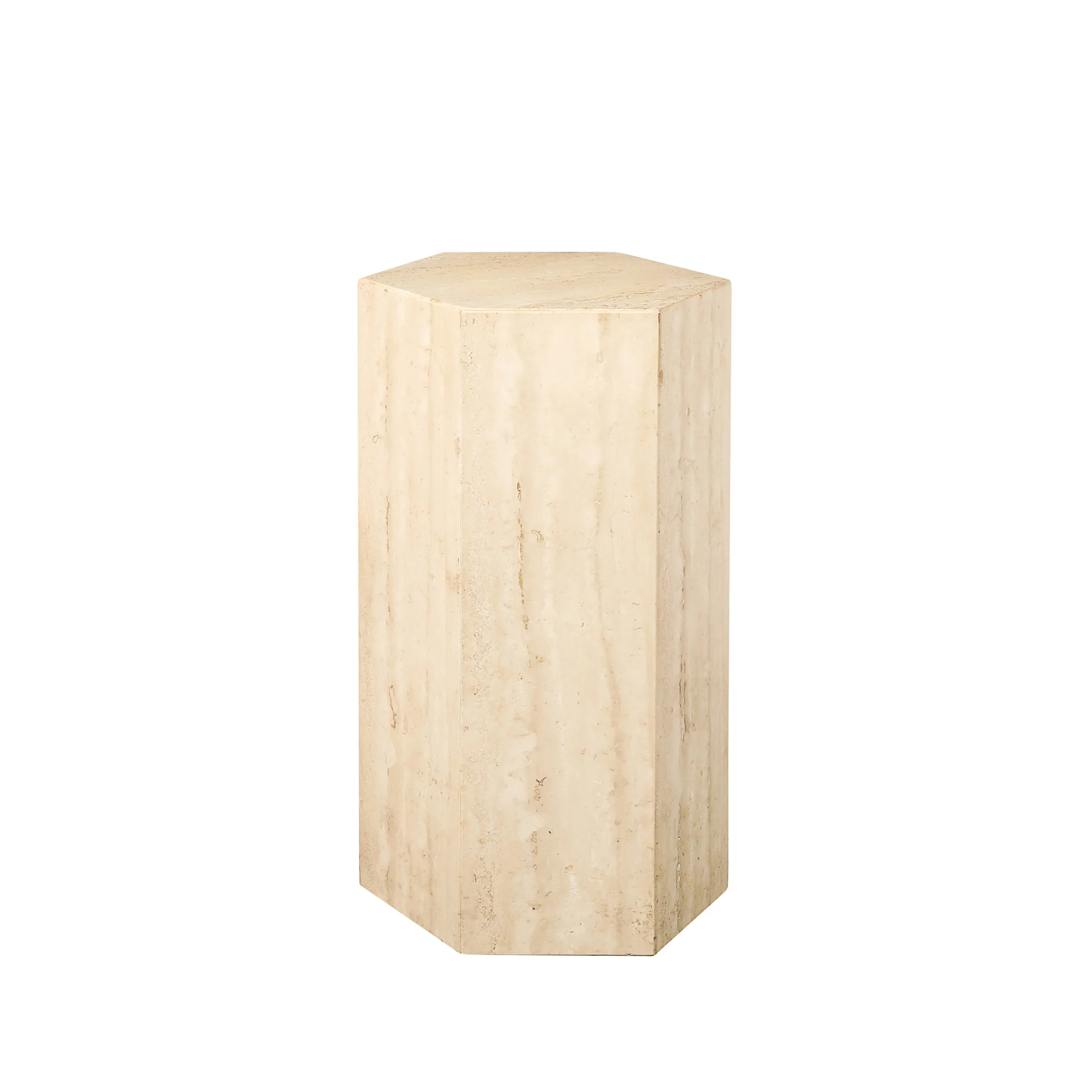 Pair of Mid-Century Modernist Hexagonal Travertine Pedestals - High Style Deco 2.jpg