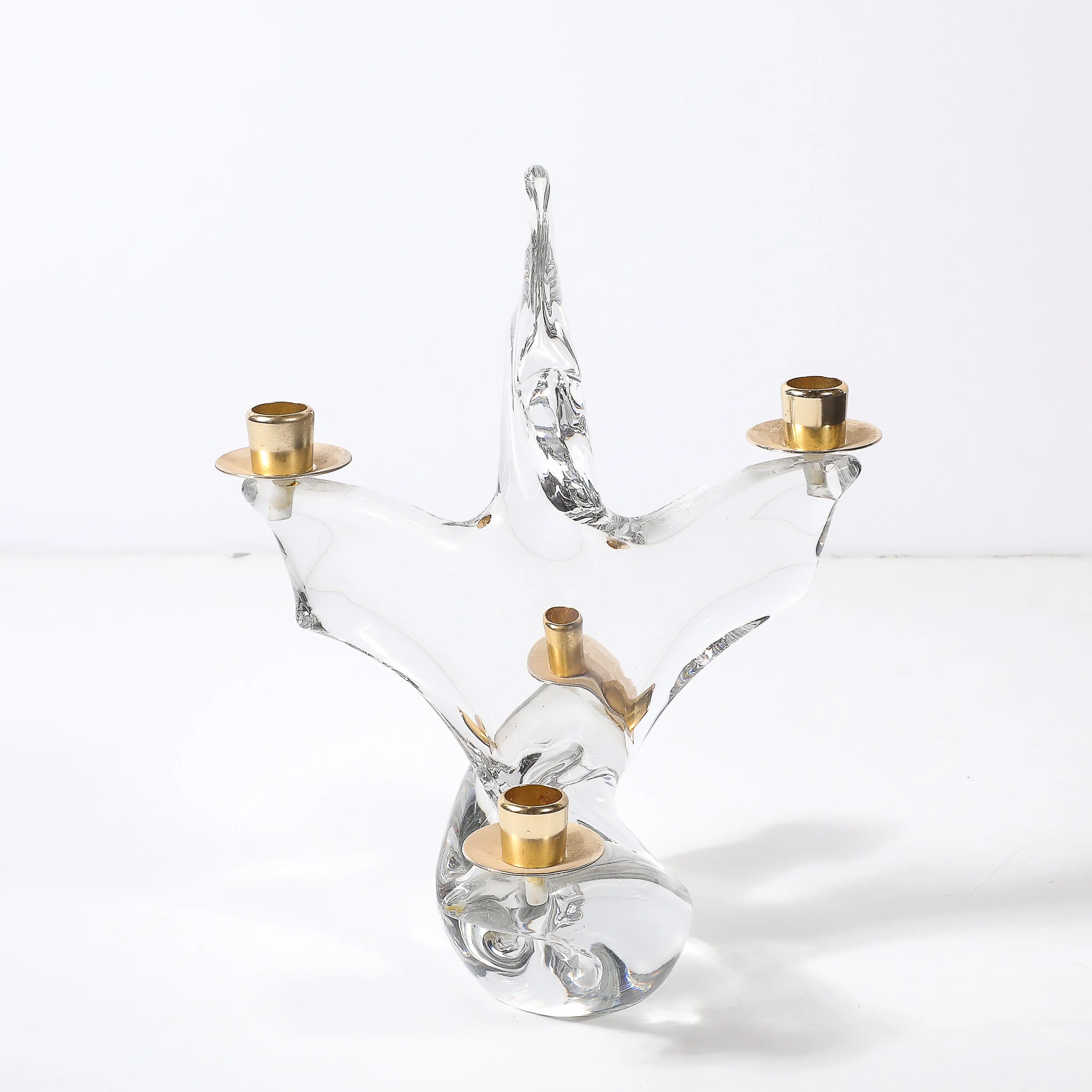 Pair of Mid-Century Crystal & Brass Candlestick Holders signed Schneider - High Style Deco 12.jpg