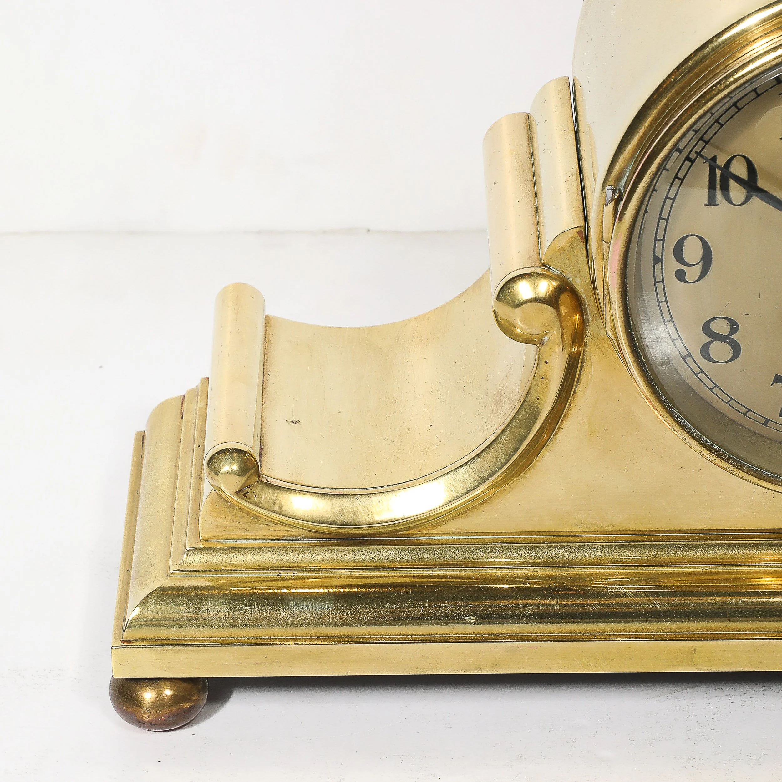 Art Deco Sculptural Polished Brass Clock by Chelsea Clock Co. For Tiffany - High Style Deco 11.jpg