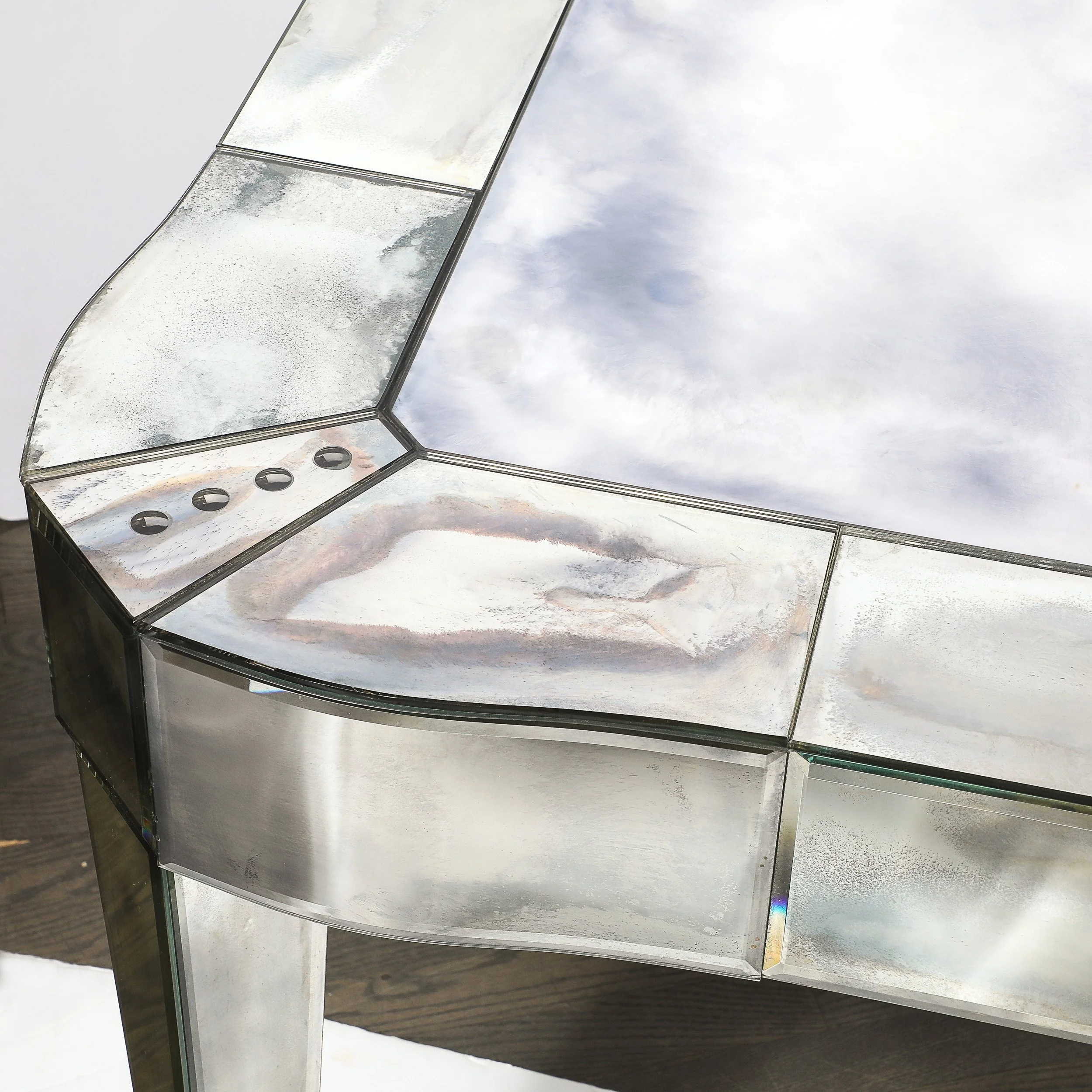 Mid-Century Modern Glamorous Smokey Mirrored Center Hall : Dining Table - High Style Deco 3.jpg