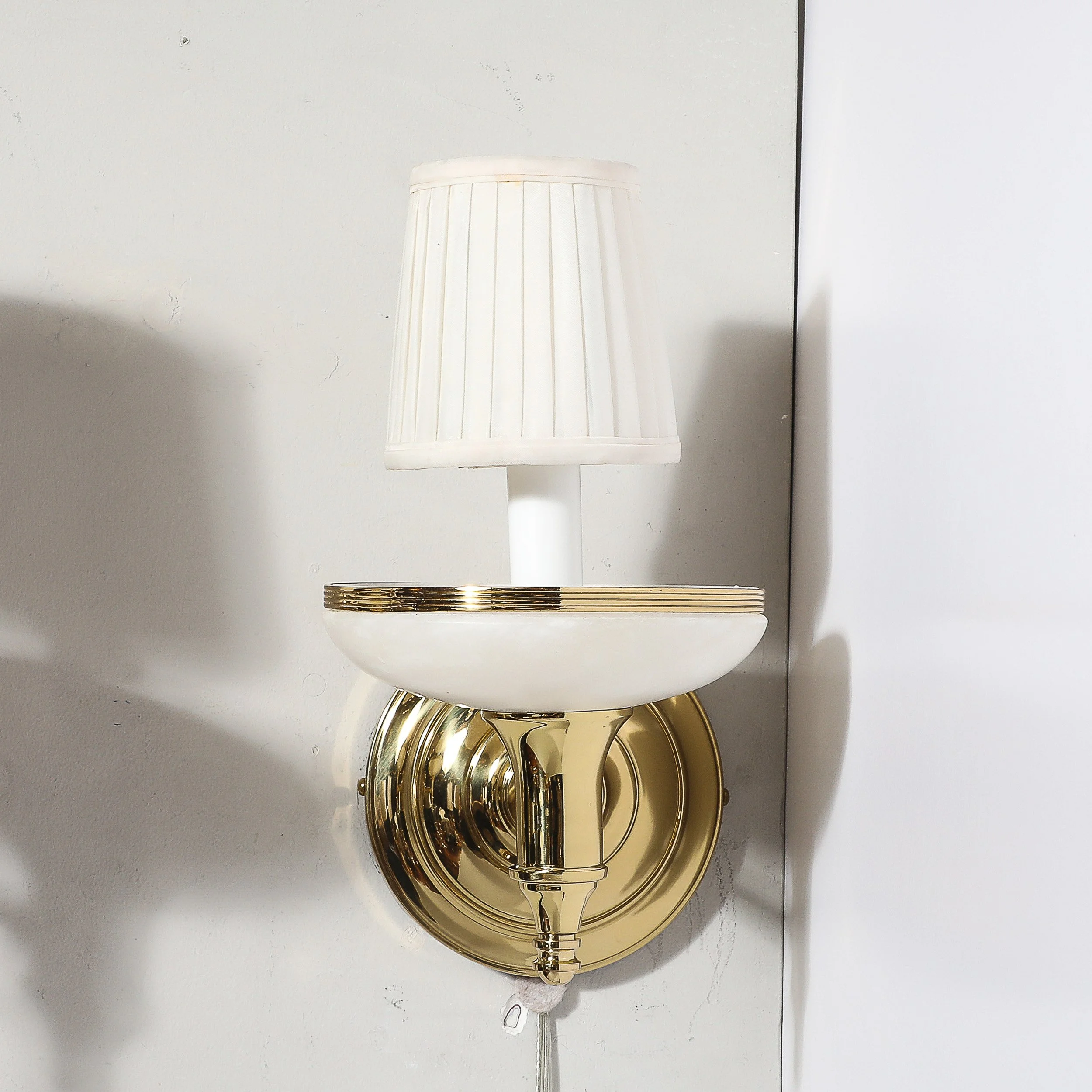 Pair of Art Deco Style Alabaster and Polished Brass Sconces - High Style Deco 12.jpg