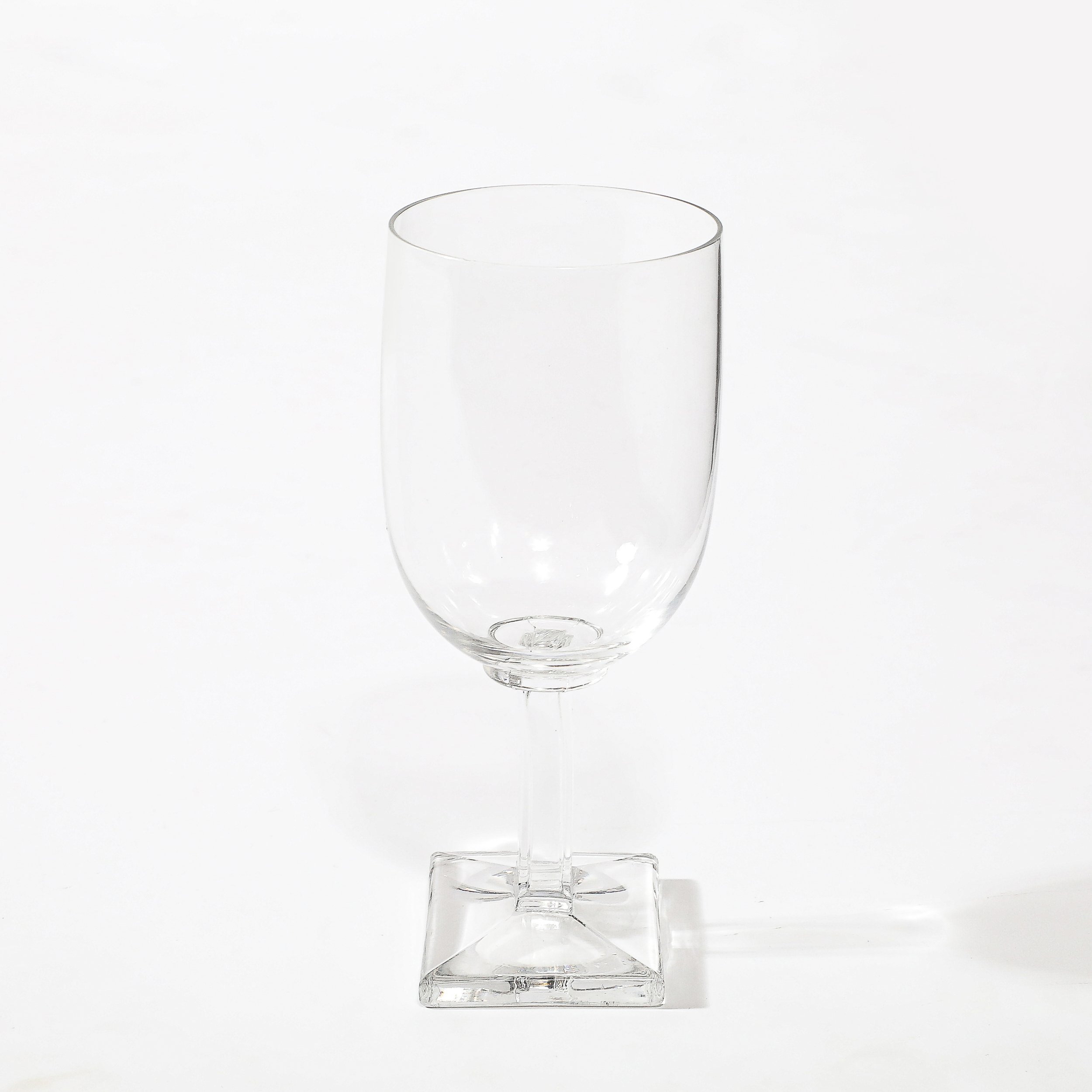 Set of Eight Art Deco Style Rectangular Base Stemmed Drinking Glasses - High Style Deco 5.jpg