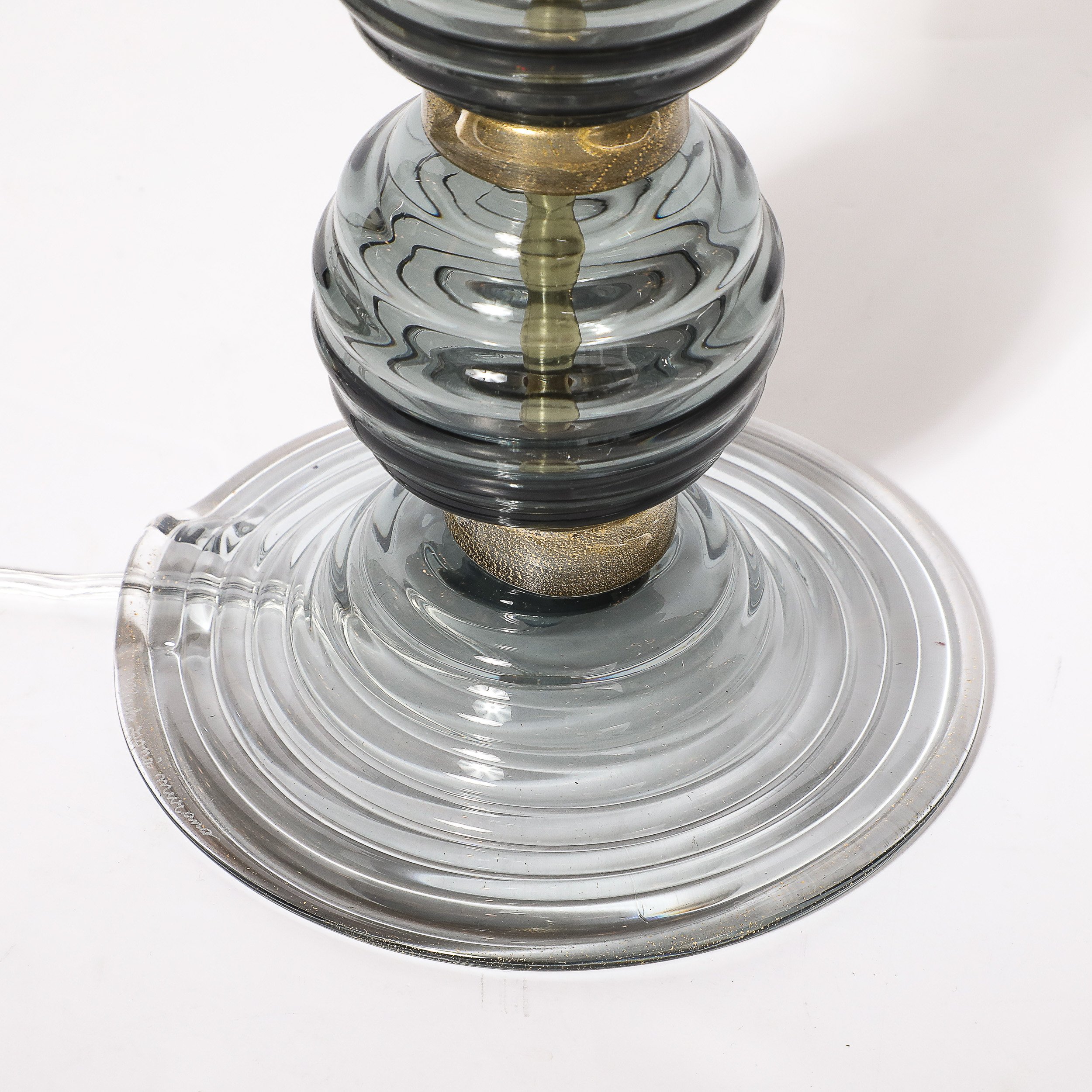 Pair of Hand Blown Murano Ribbed & Smoked Glass Table Lamps with Brass Fittings - High Style Deco 14.jpg