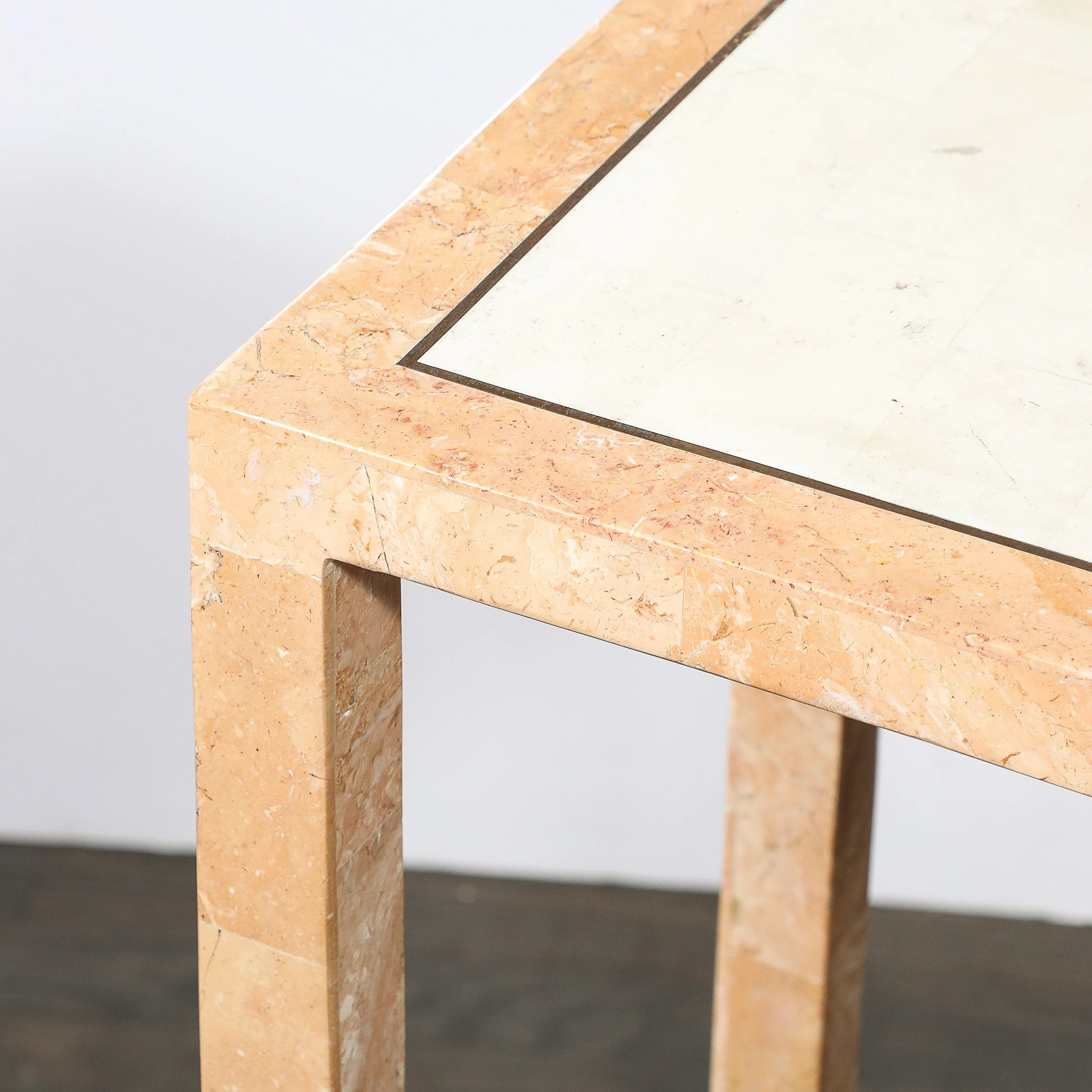 Mid-Century Tessellated Muted Rose & Off White Stone Pedestal by Maitland Smith - High Style Deco 3.jpg