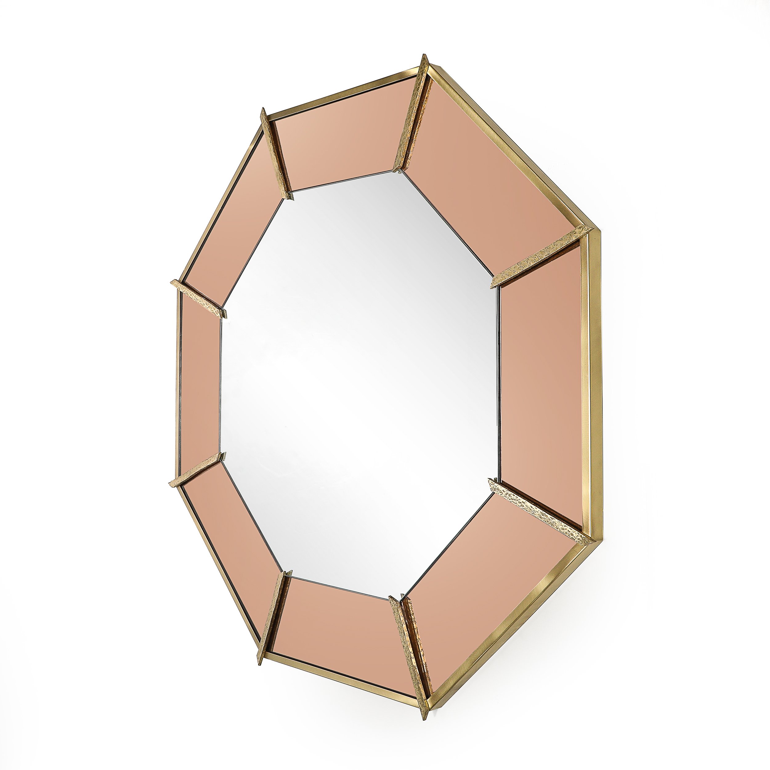 Modernist Custom by High Style Deco Segmented Bronze Octagonal Bordered Mirror - High Style Deco.jpg