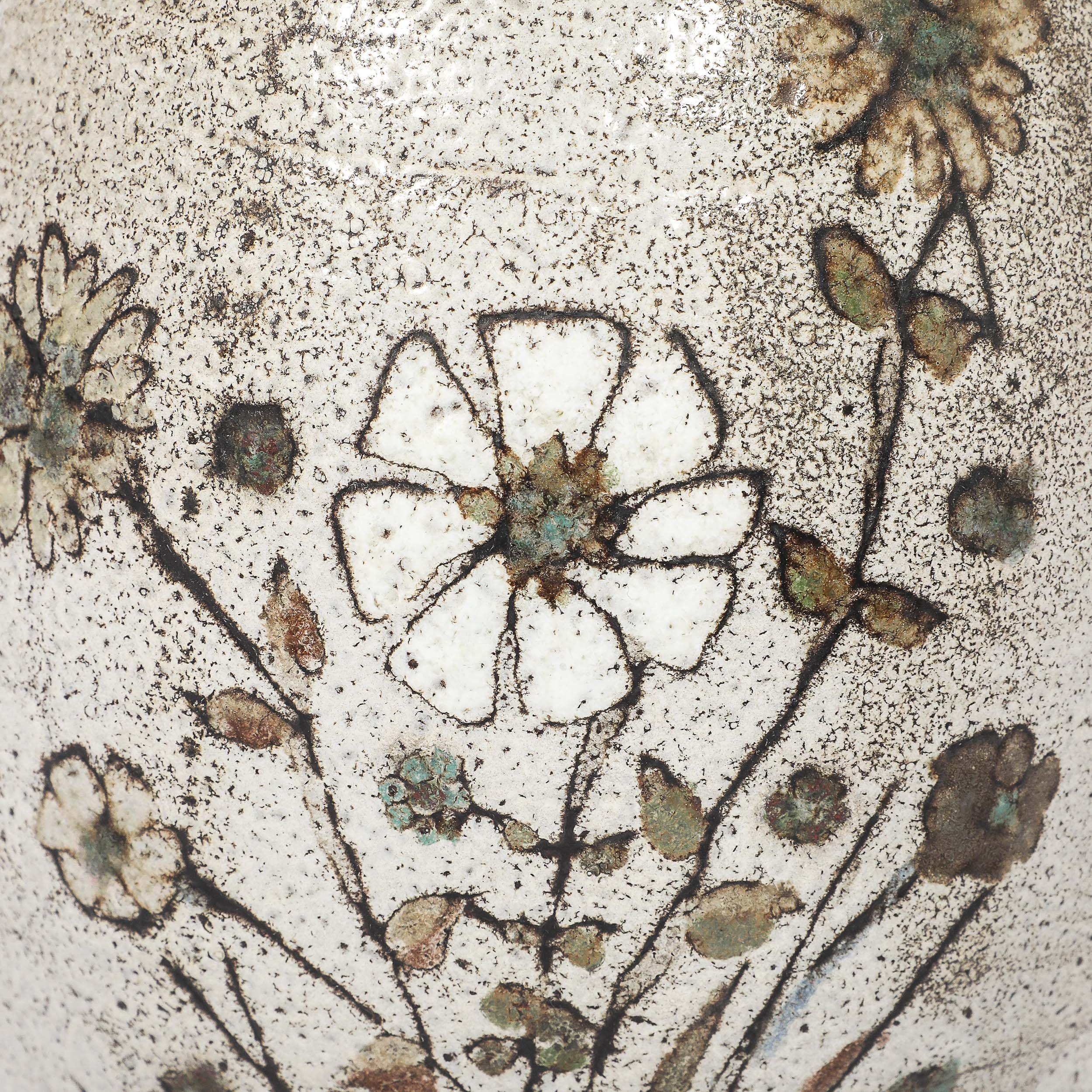 Mid-Century Gray Glazed Ceramic Table Lamp with Floral Motifs by Paul Quéré - High Style Deco 8.jpg