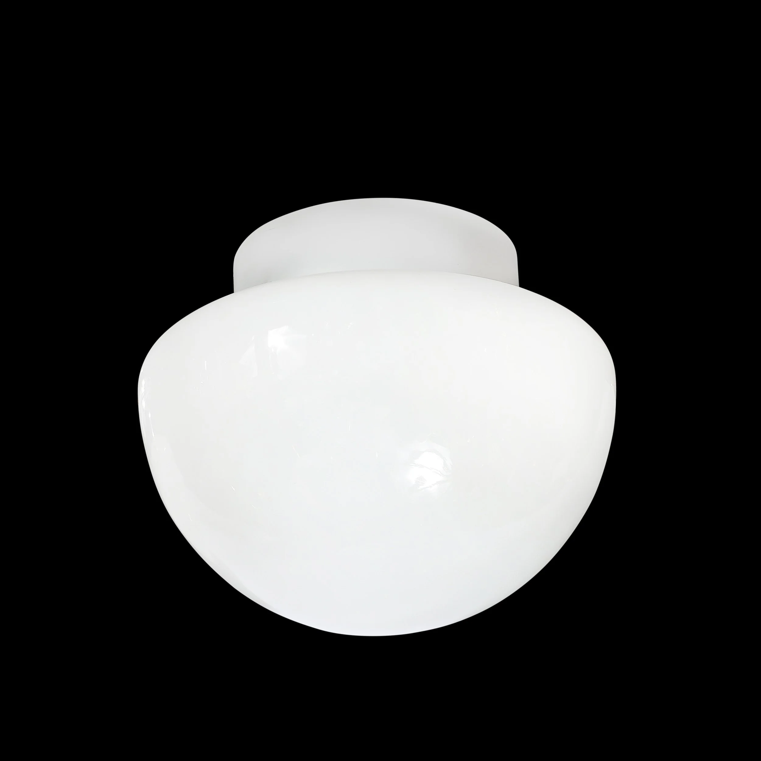 Mid-Century Reverse Dome Form Milk Glass Flush Mount Chandelier by Lightolier - High Style Deco 1.jpg
