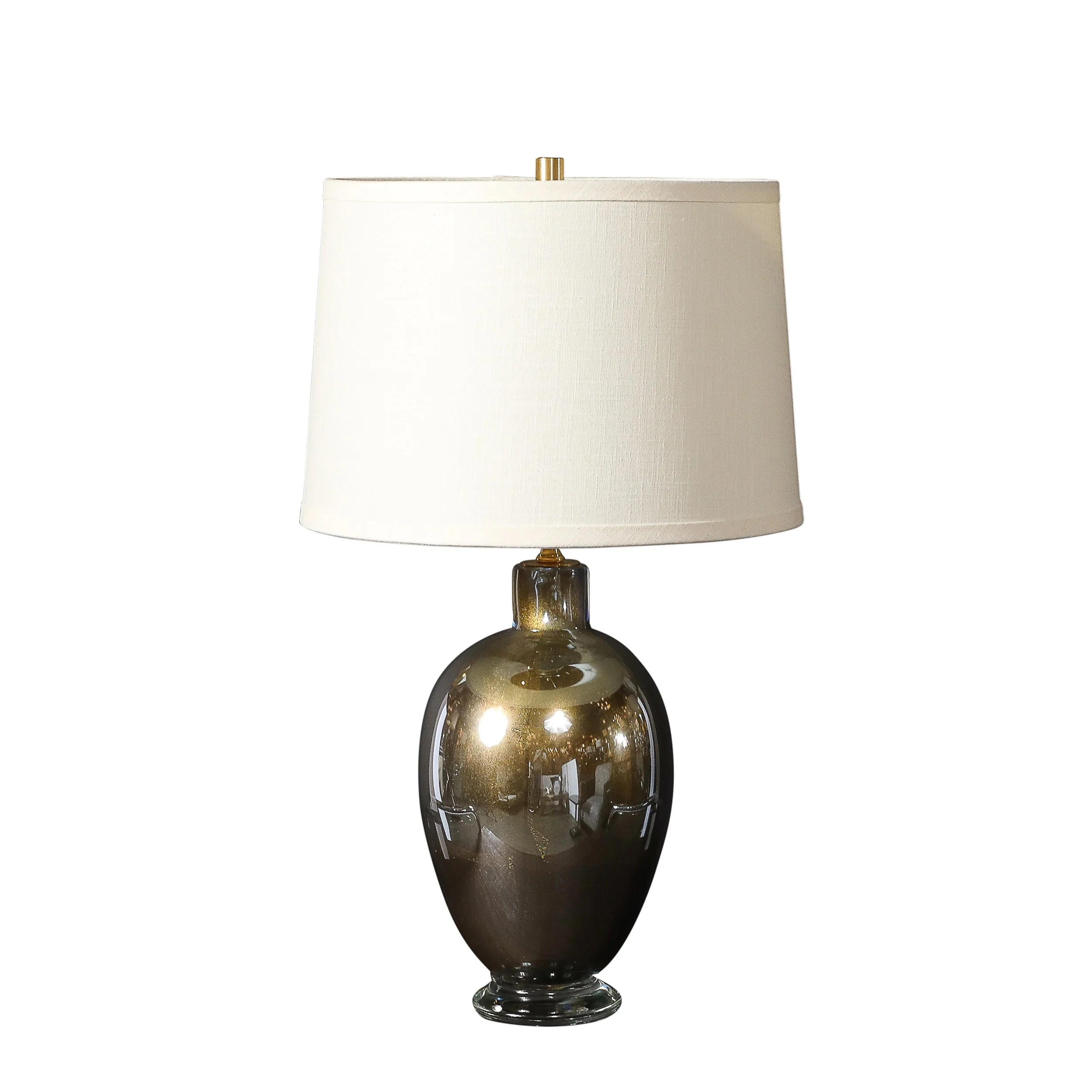 Modernist Hand-Blown Mercury Blue Murano Glass Table Lamps with 24K Gold Flecks - High Style Deco 12.jpg