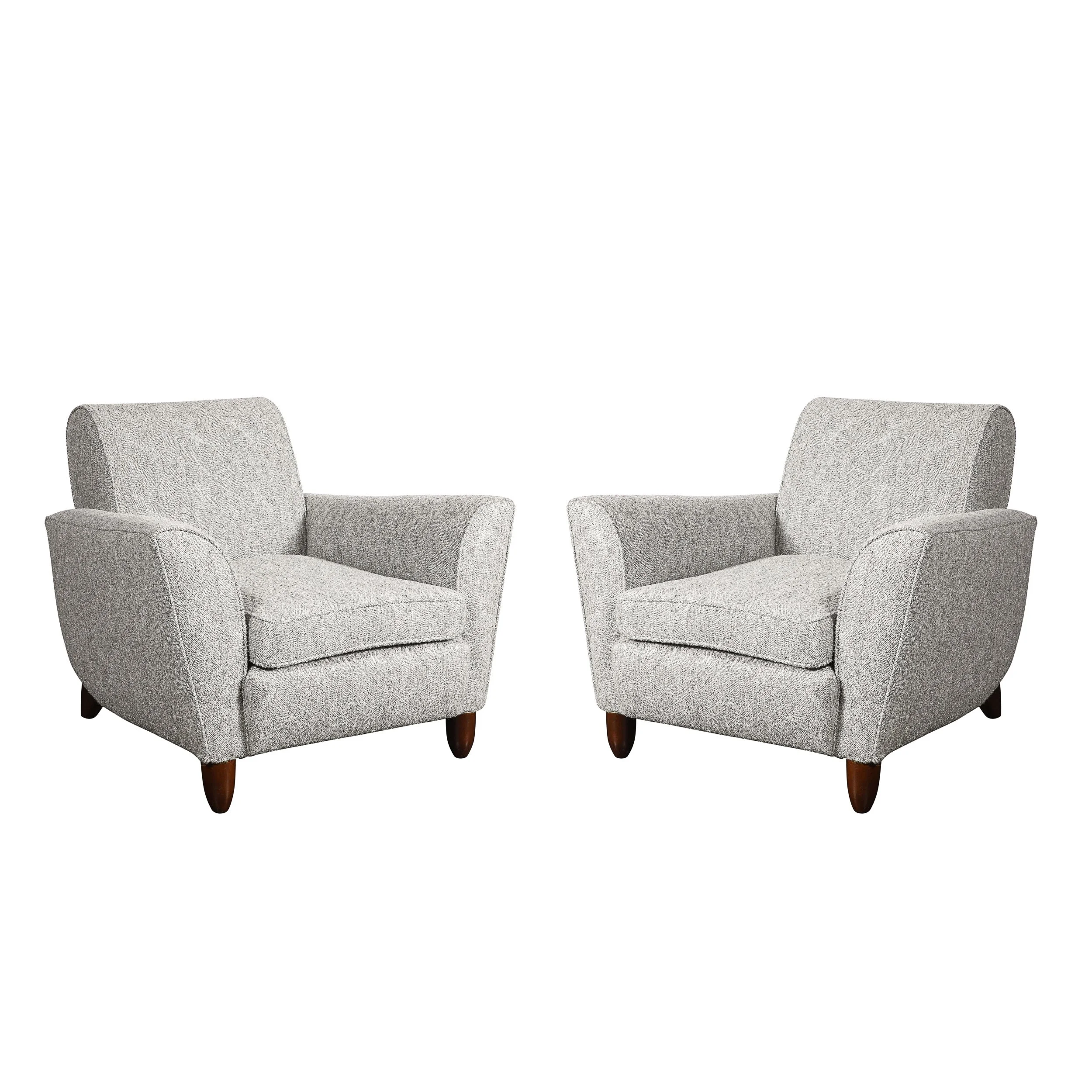 Mid-Century Hand-Rubbed Walnut & Holly Hunt Geo Mohair Club Chairs by James Mont - High Style Deco.jpg