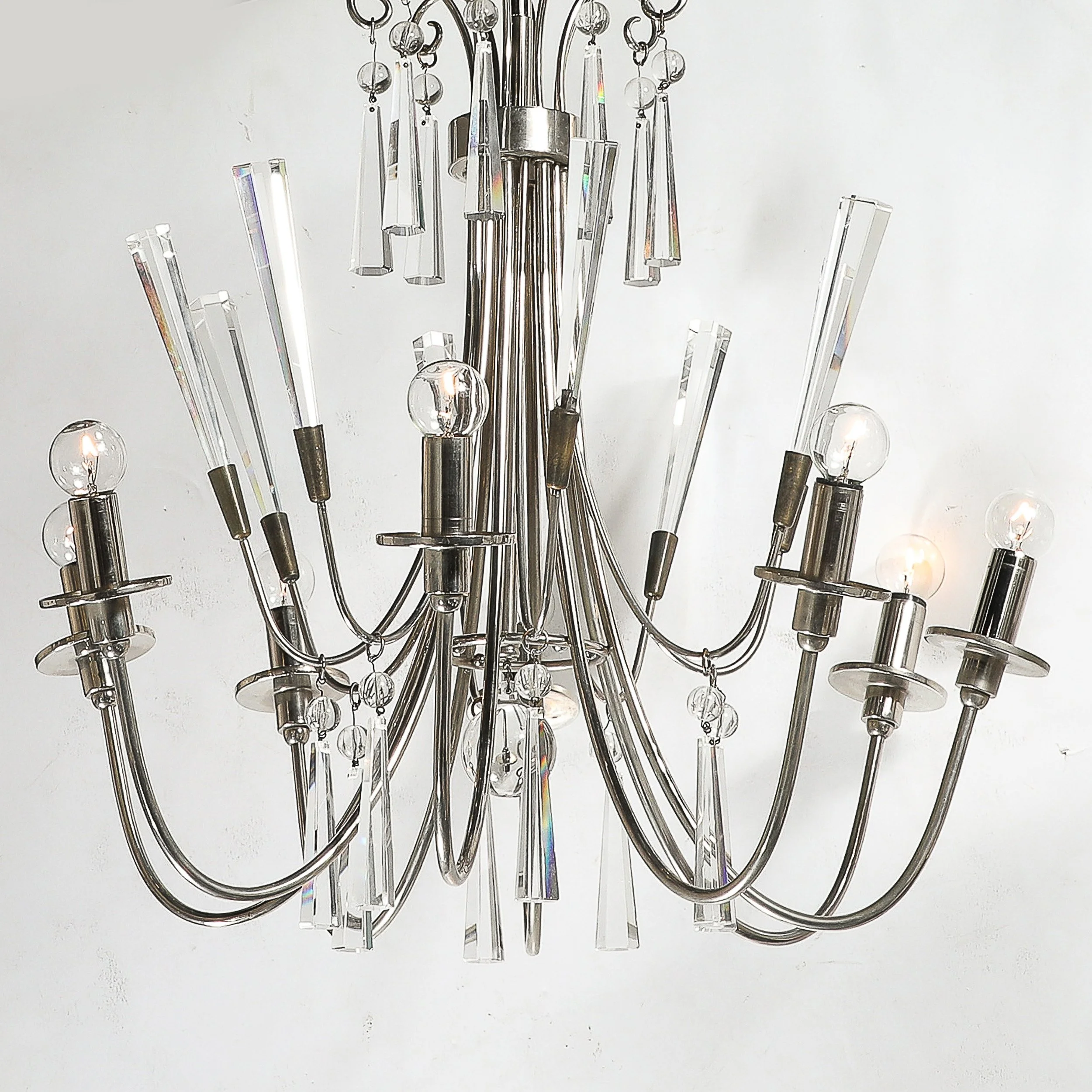 Mid-Century Modernist Eight Arm Chandelier in Cut Crystal & Polished Nickel - High Style Deco 3.jpg