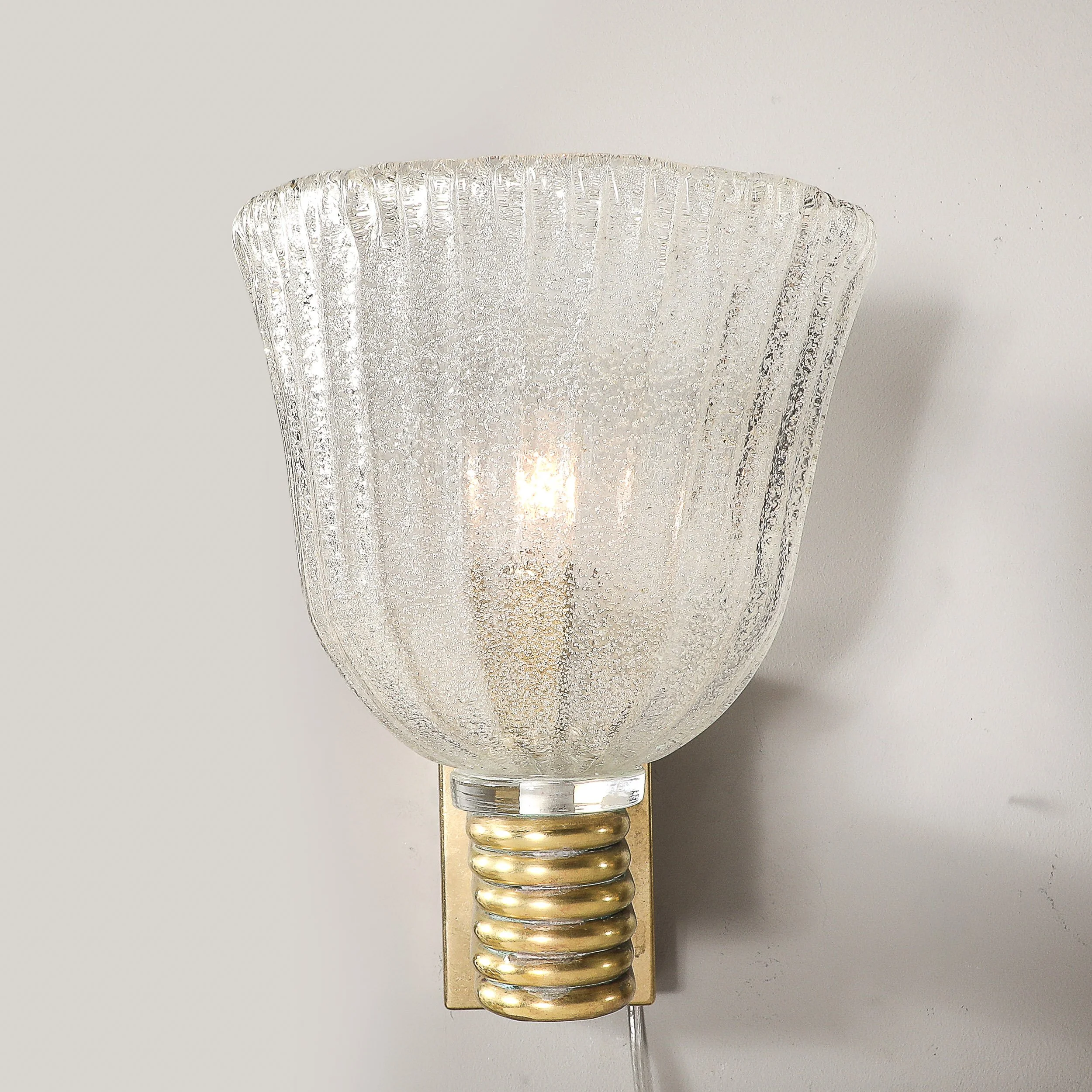 Mid-Century Hand-Blown Murano Fluted Pulegoso Glass Sconce by Barovier & Toso - High Style Deco 5.jpg