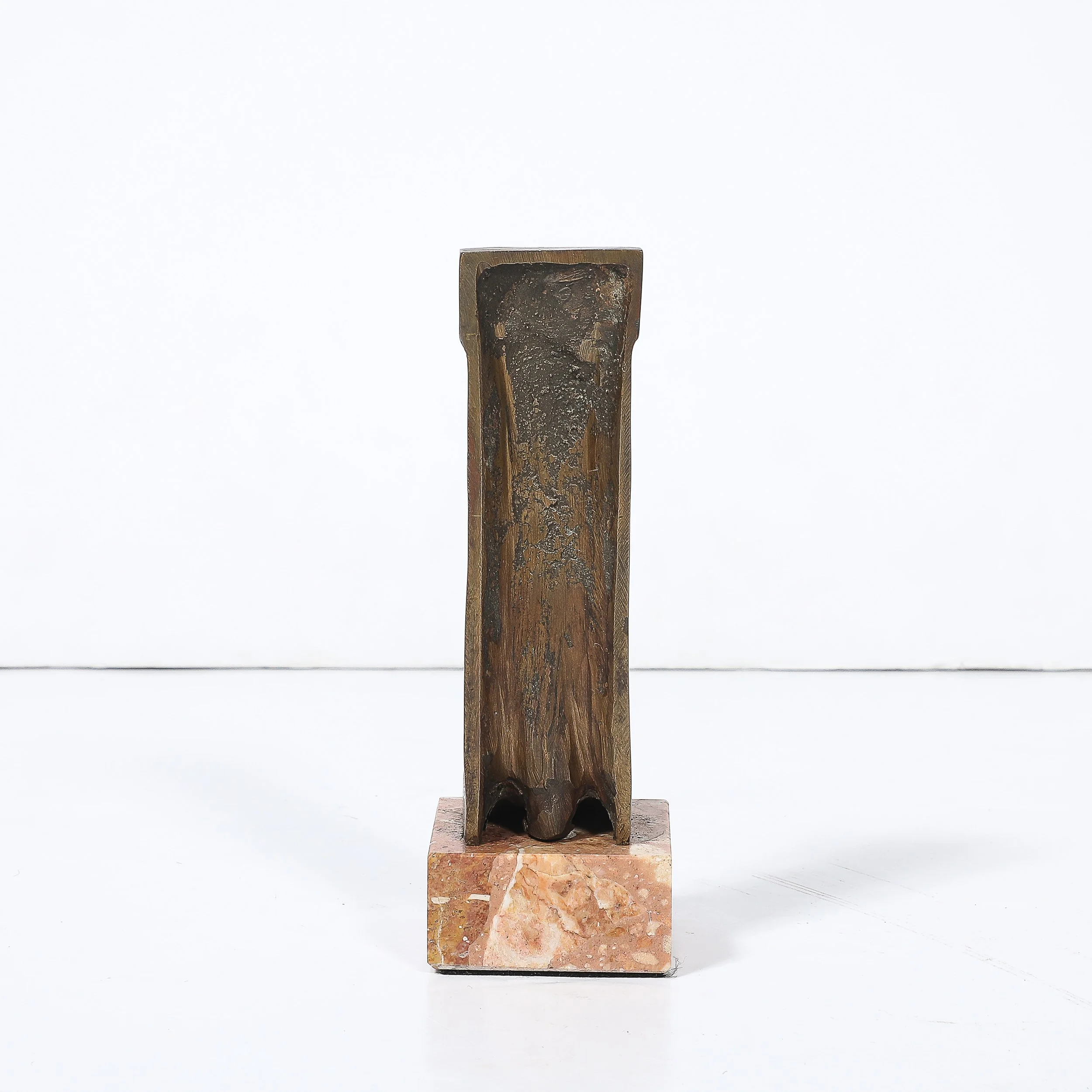 Art Deco Bronze Telamon Sculpture on Rectilinear Pink Marble Base - High Style Deco 5.jpg
