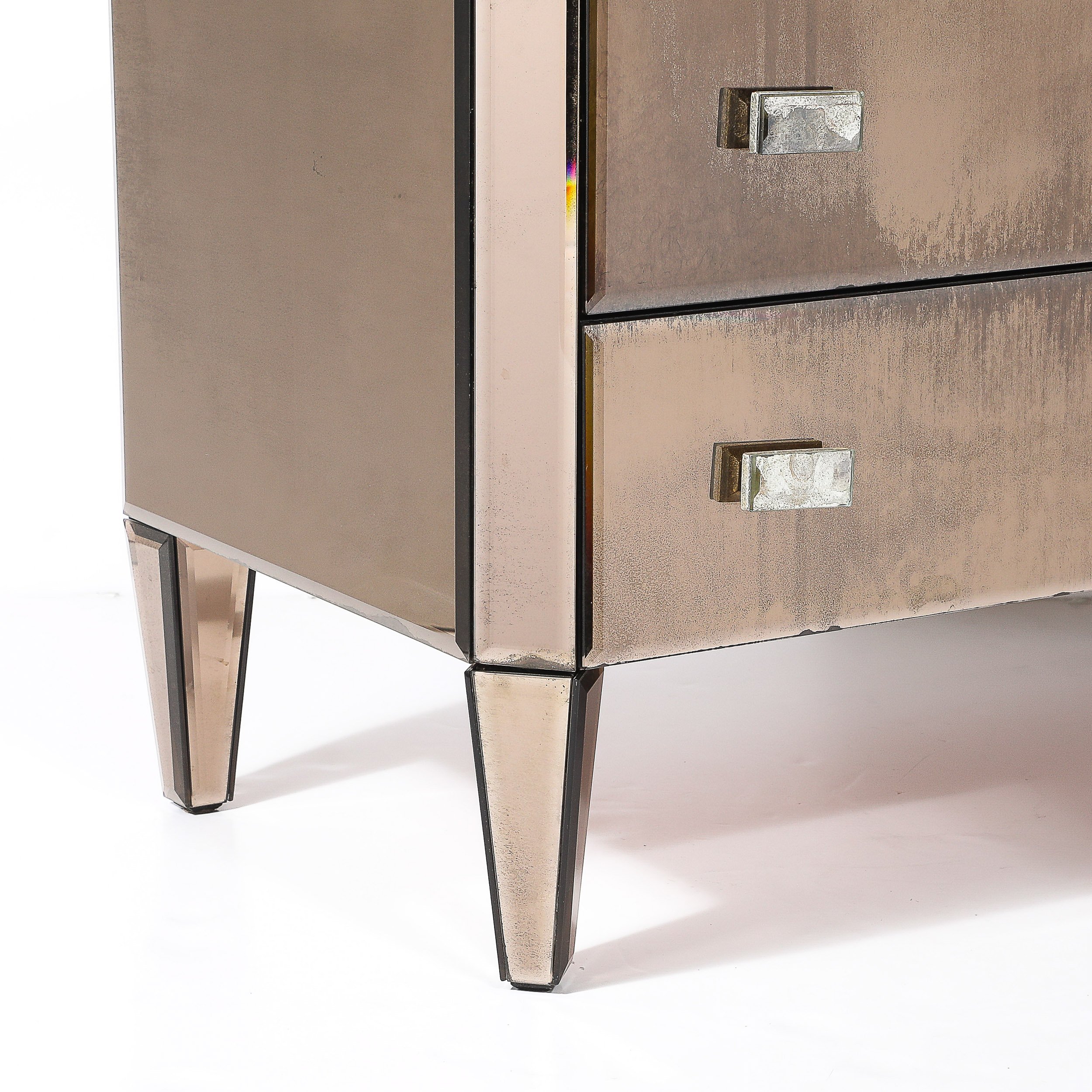 Modernist Hollywood Regency Style Smoked Amber Mirrored Chest of Drawers - High Style Deco 16.jpg