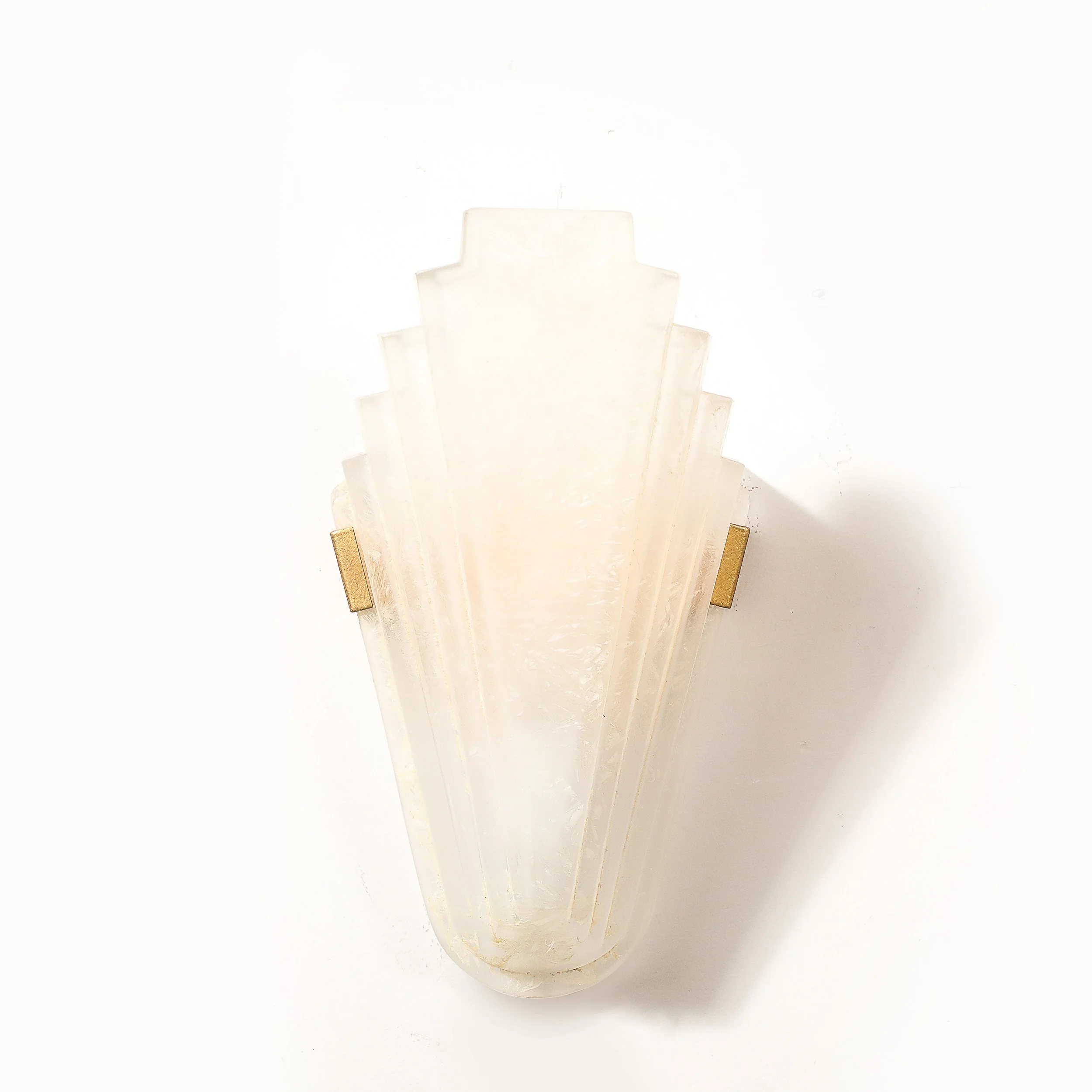 Art Deco Skyscraper Style Frosted Glass Slip Shade Crystalline Texture Sconces - High Style Deco 5.jpg