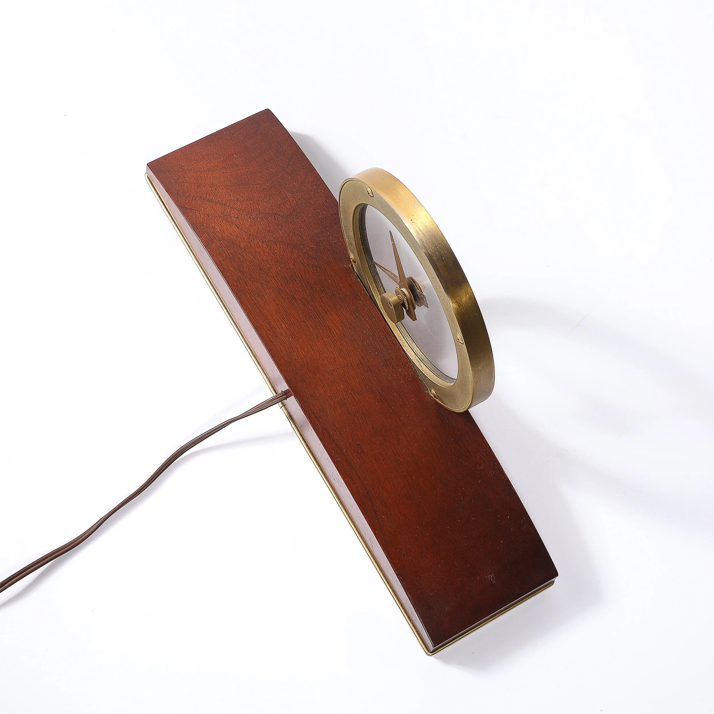 Mid-Century Jefferson Golden View Electric Brass, Glass & Walnut Mystery Clock - High Style Deco 11.jpg