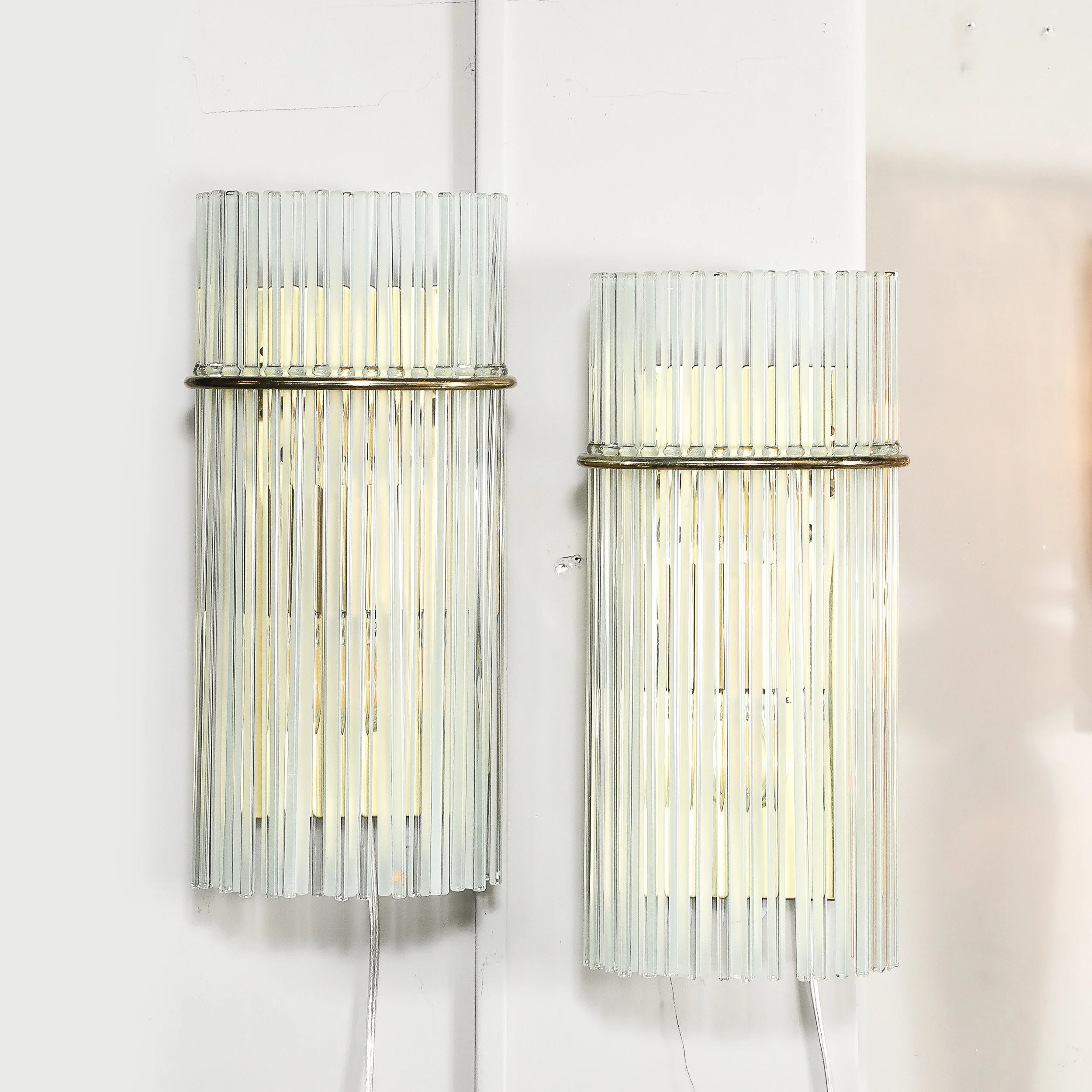 Pair of Mid-Century Transparent & Frosted Glass Rod Sconces with Brass Fittings - High Style Deco 6.jpg