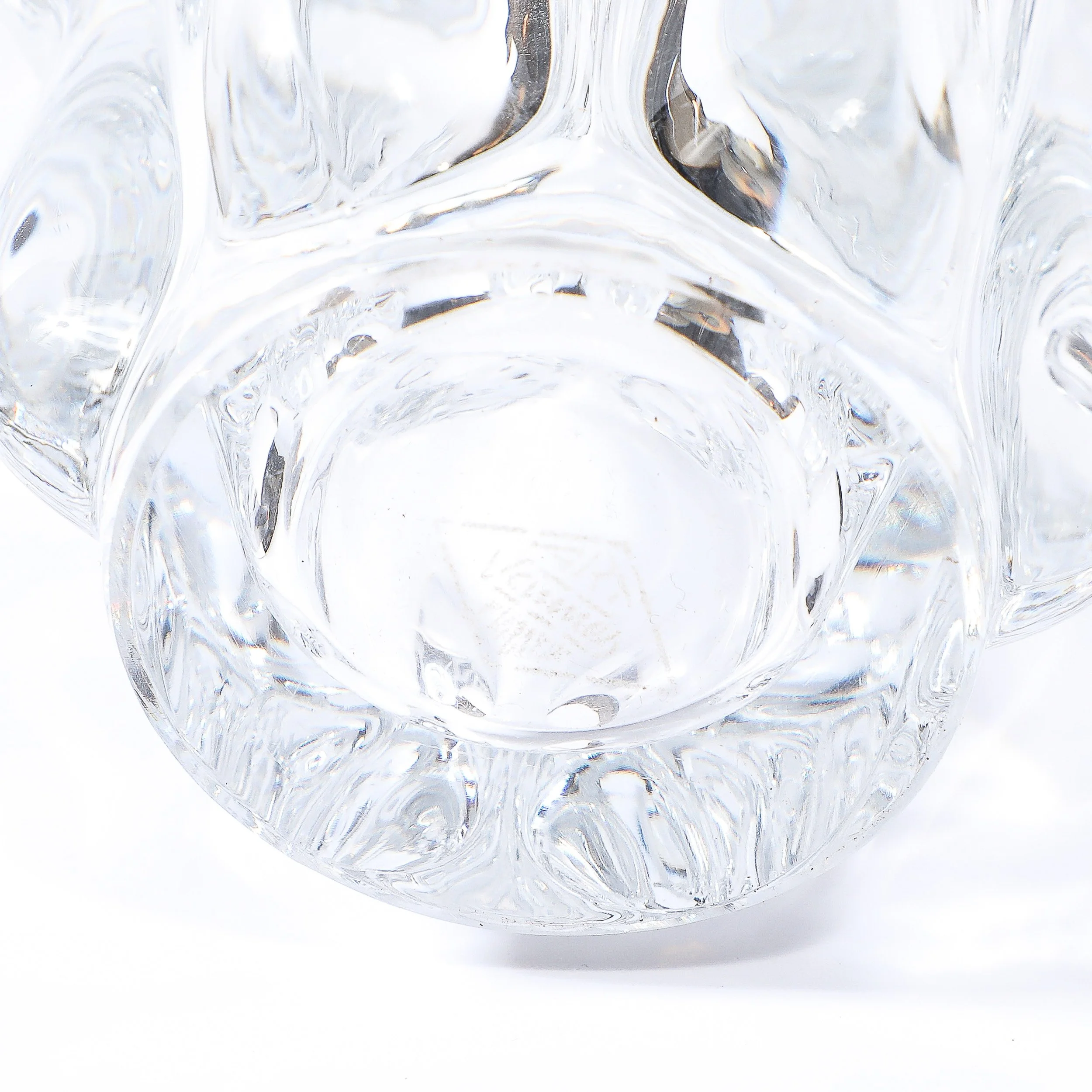 Mid-Century Modernist Splash Form Crystal Vase signed Art Vannes - High Style Deco 9.jpg