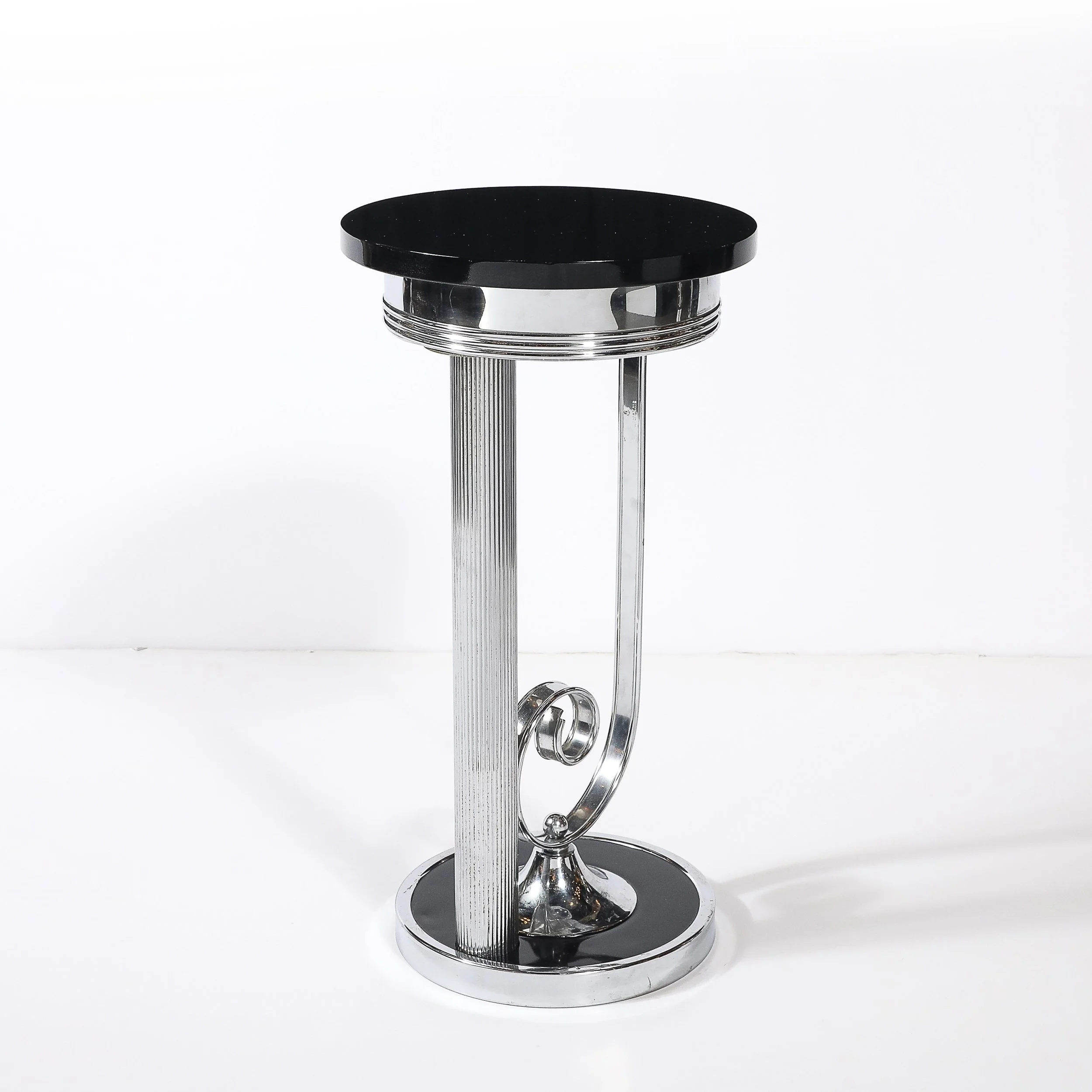 Art Deco Machine Age Scroll Form Drinks Table in Chrome and Black Lacquer - High Style Deco 9.jpg