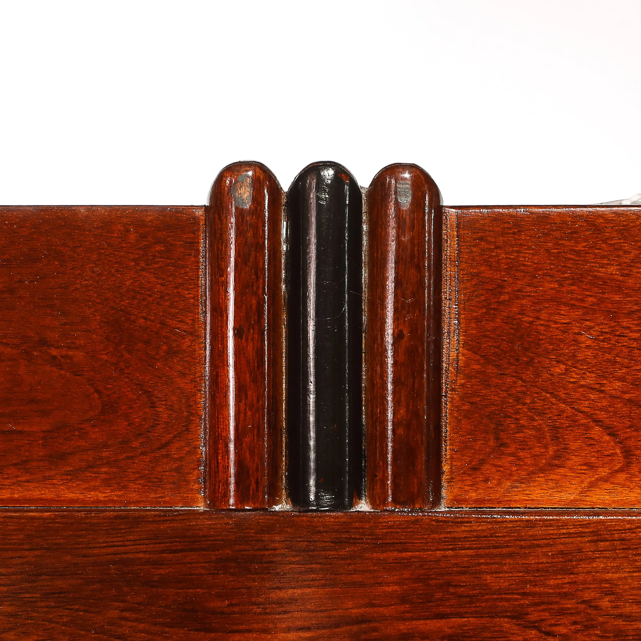 Art Deco Skyscraper Style Grandfather Clock in Walnut with Black Lacquer Accents - High Style Deco 5.jpg