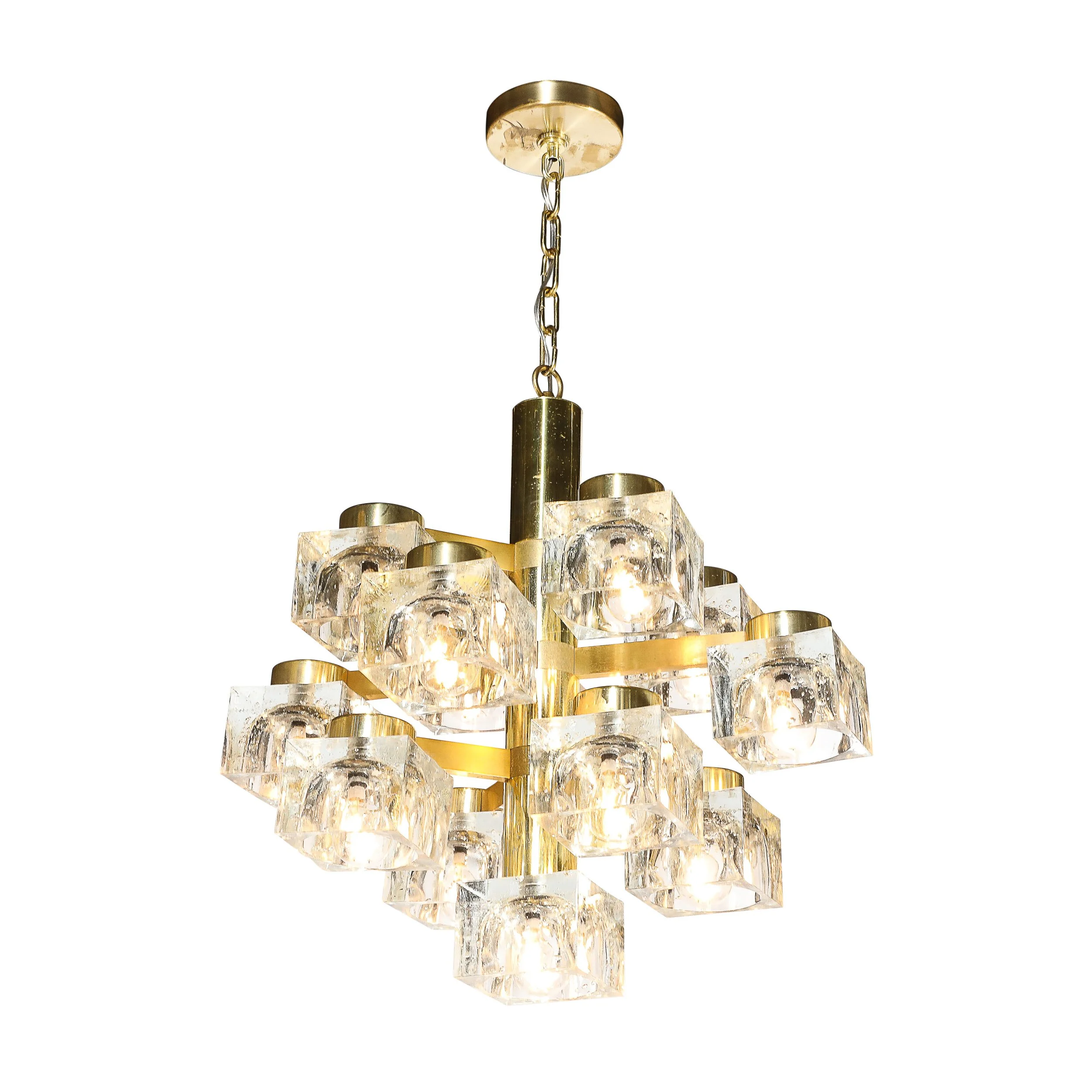 Mid-Century Modern Brass & Cube Glass Chandelier by Sciolari - High Style Deco 1.jpg