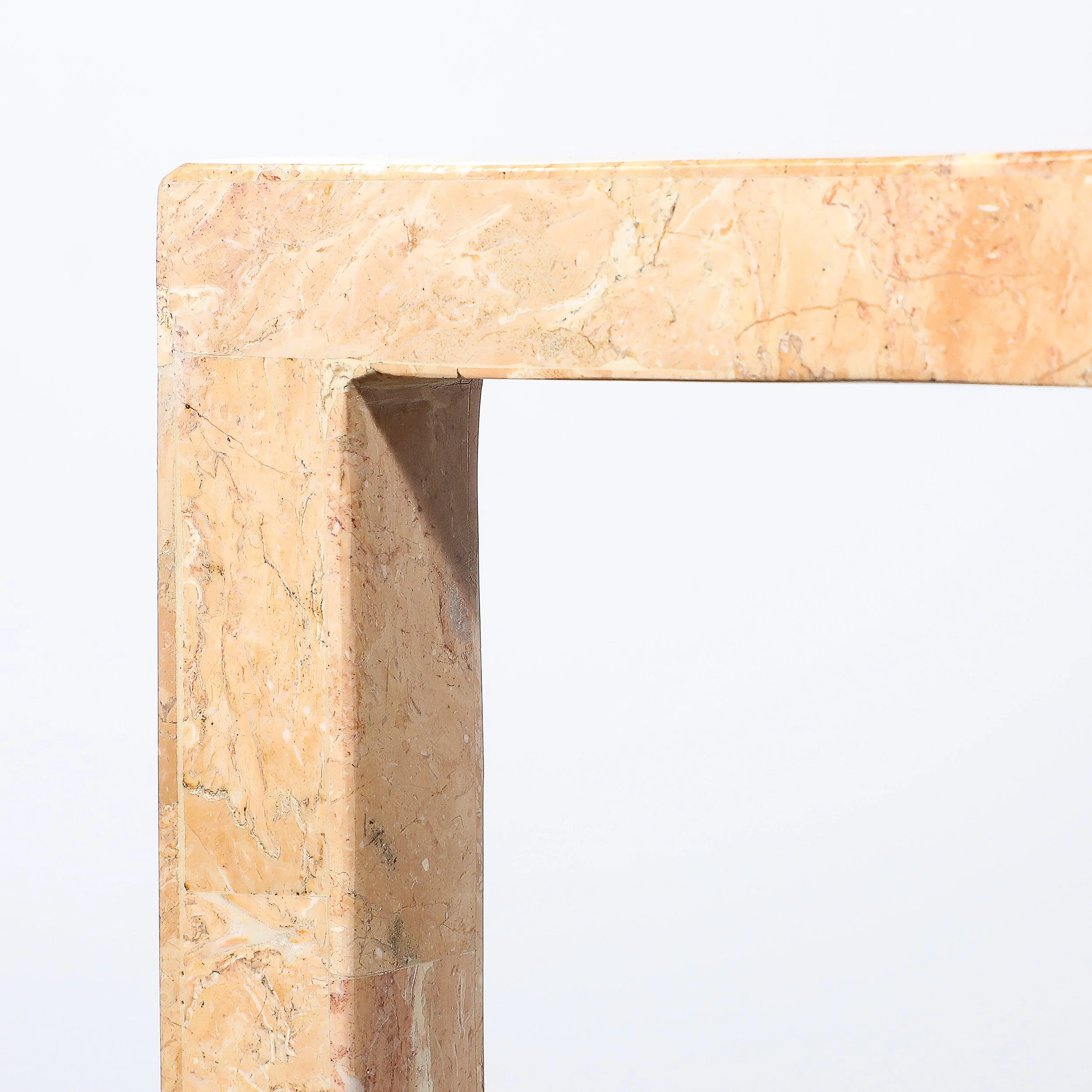 Mid-Century Tessellated Muted Rose & Off White Stone Pedestal by Maitland Smith - High Style Deco 14.jpg