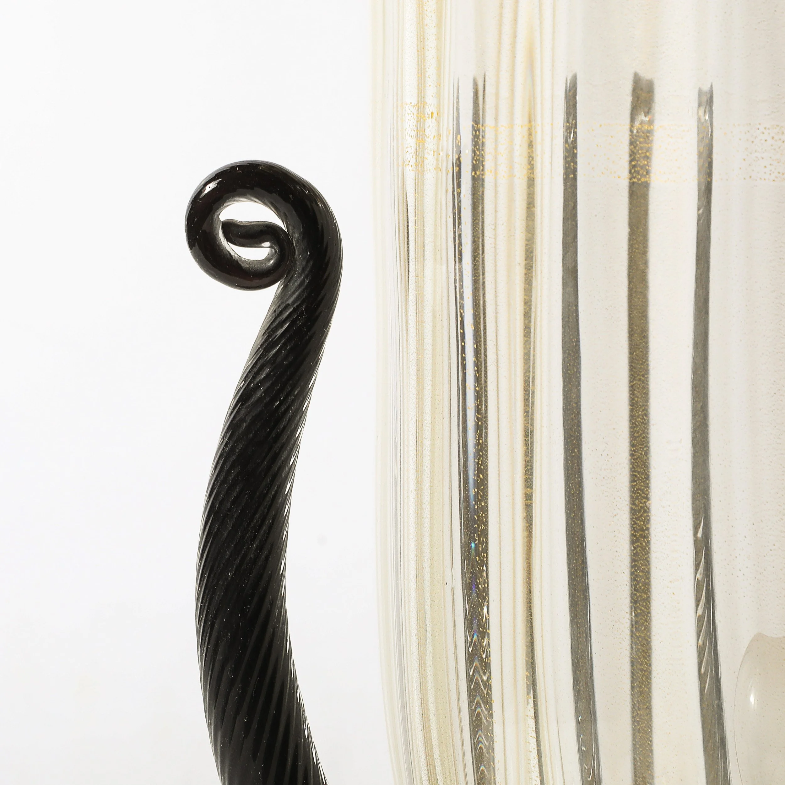 Pair of Mid-Century Hand-Blown Murano Fluted Glass Uplights w: 24K Gold Flecks - High Style Deco 13.jpg
