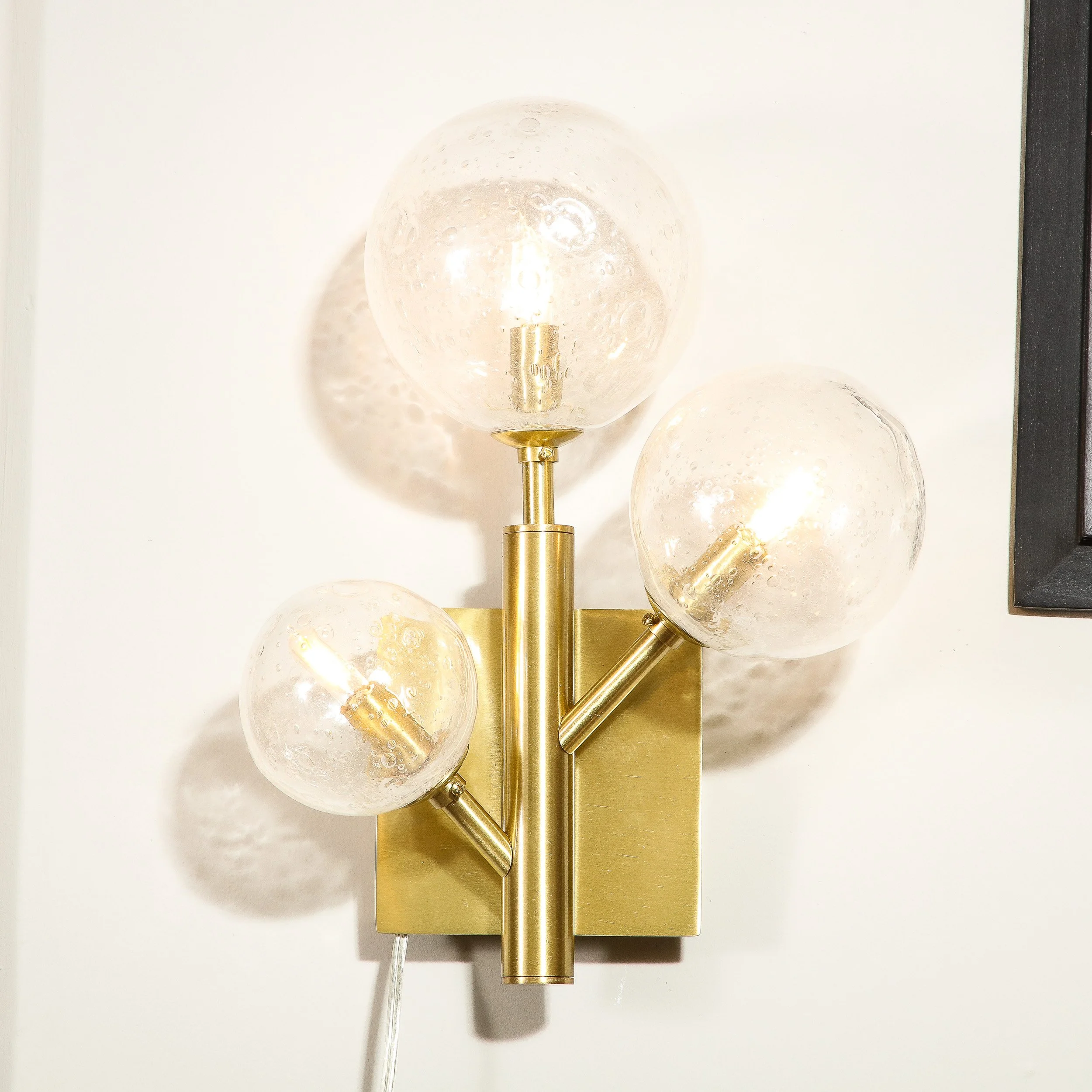 Pair of Modernist Hand-Blown Murano Glass Molecular 'Snowflake' Sconces - High Style Deco 1.jpg