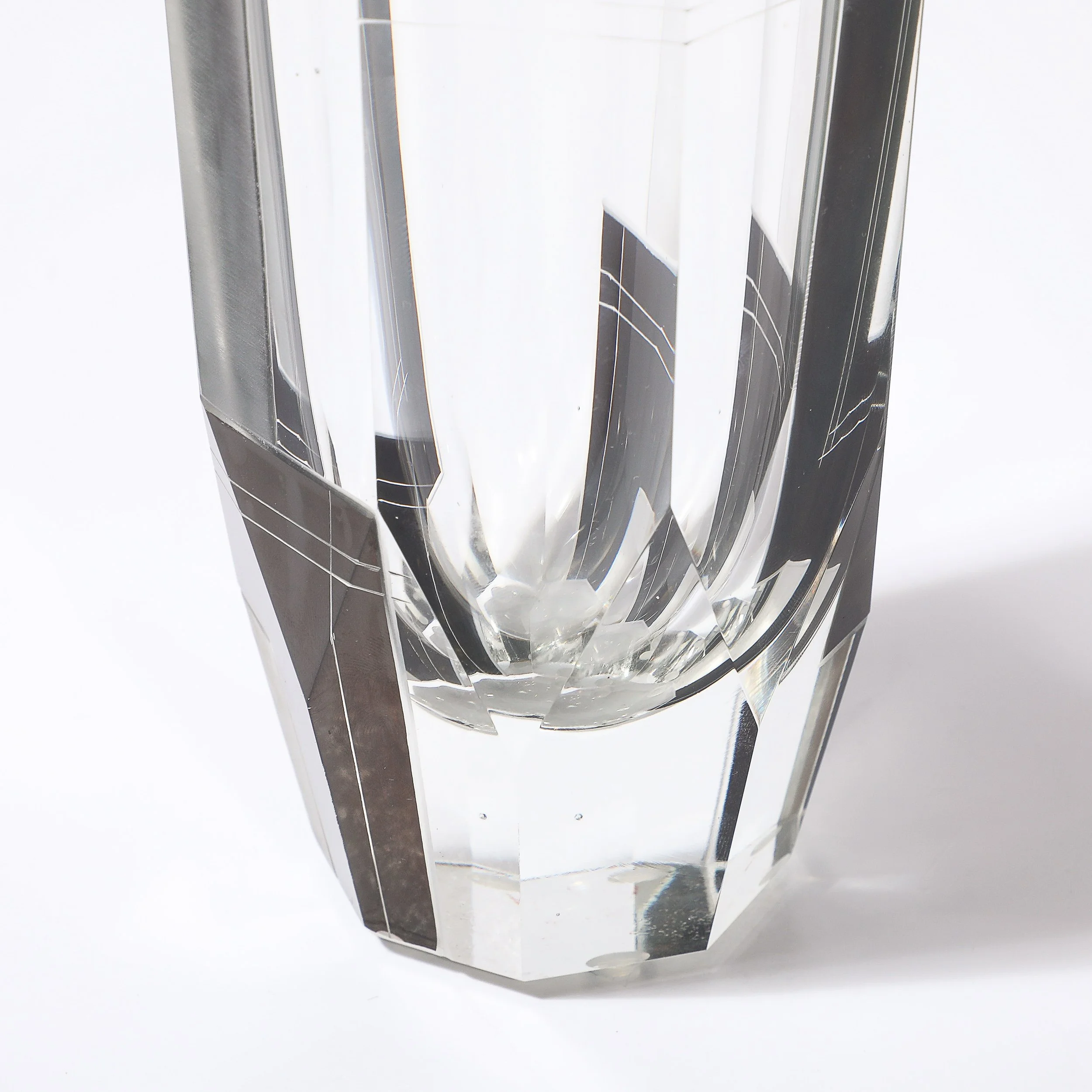 Art Deco Acid Etched Black Glass Vase with Grooved Detailing by Karl Palda - High Style Deco 8.jpg