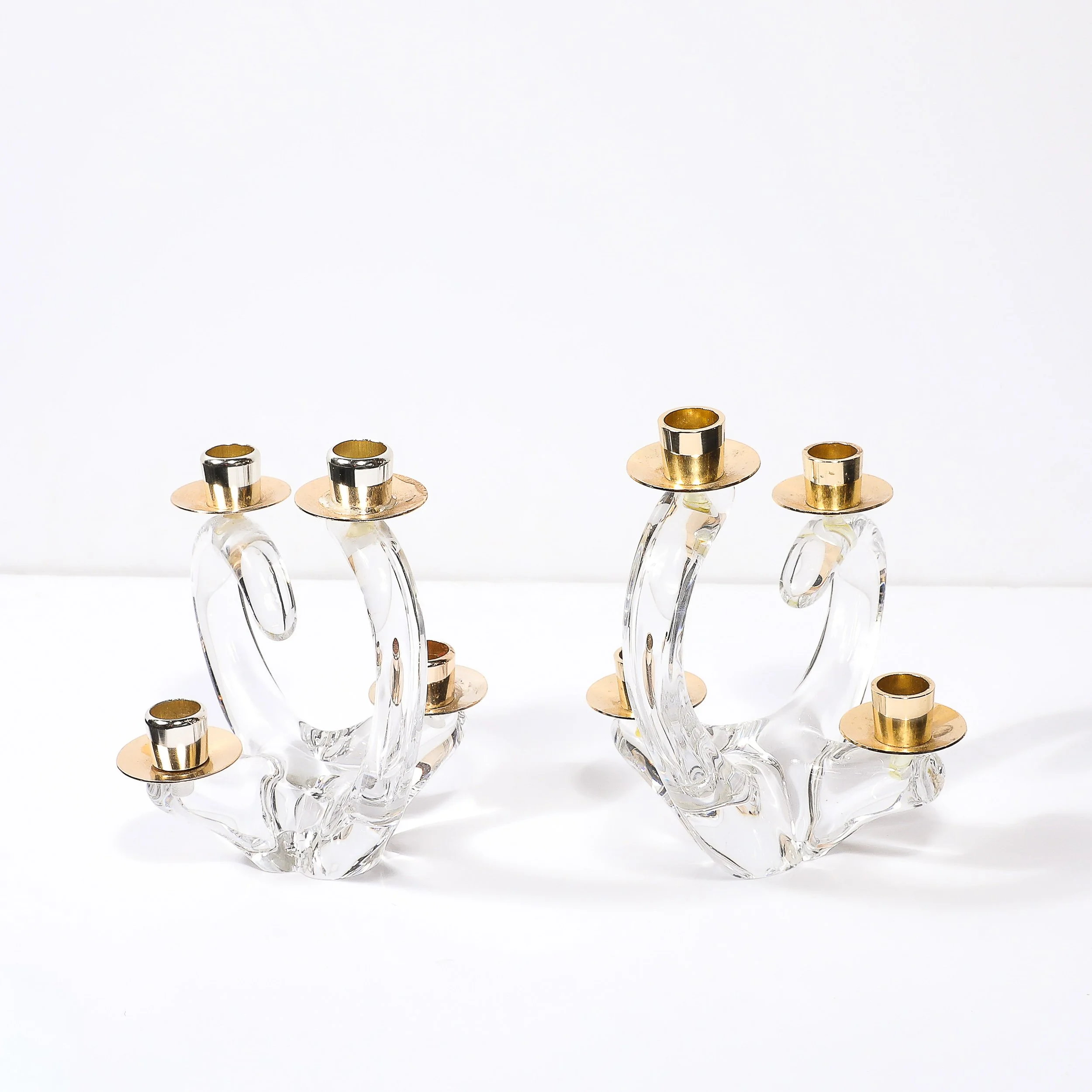 Pair of Mid-Century Amorphic Crystal & Brass 4 Arm Candelabras Signed Schneider - High Style Deco 10.jpg