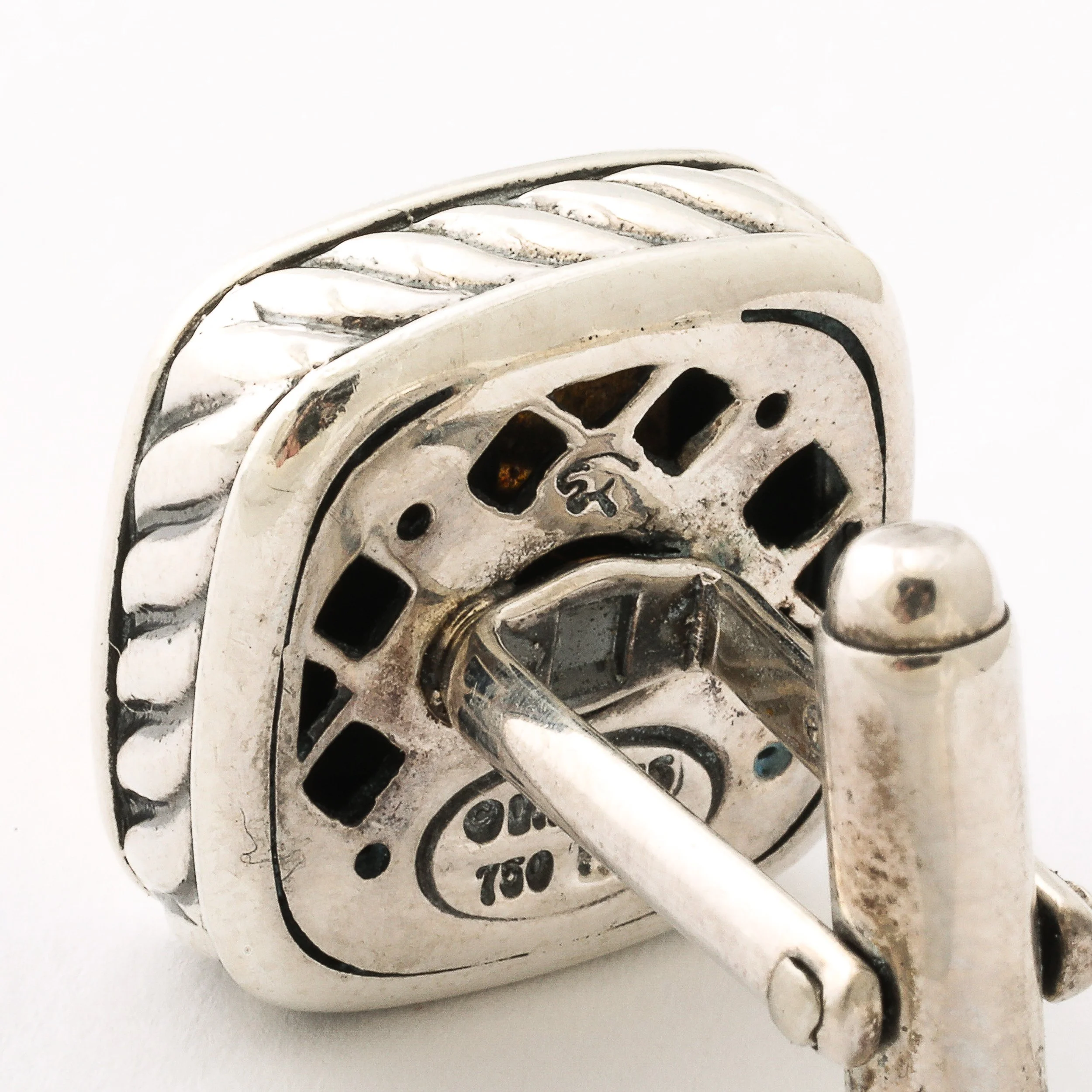 Pair of David Yurman Cufflinks in Sterling Silver and 18k Yellow Gold - High Style Deco 6.jpg