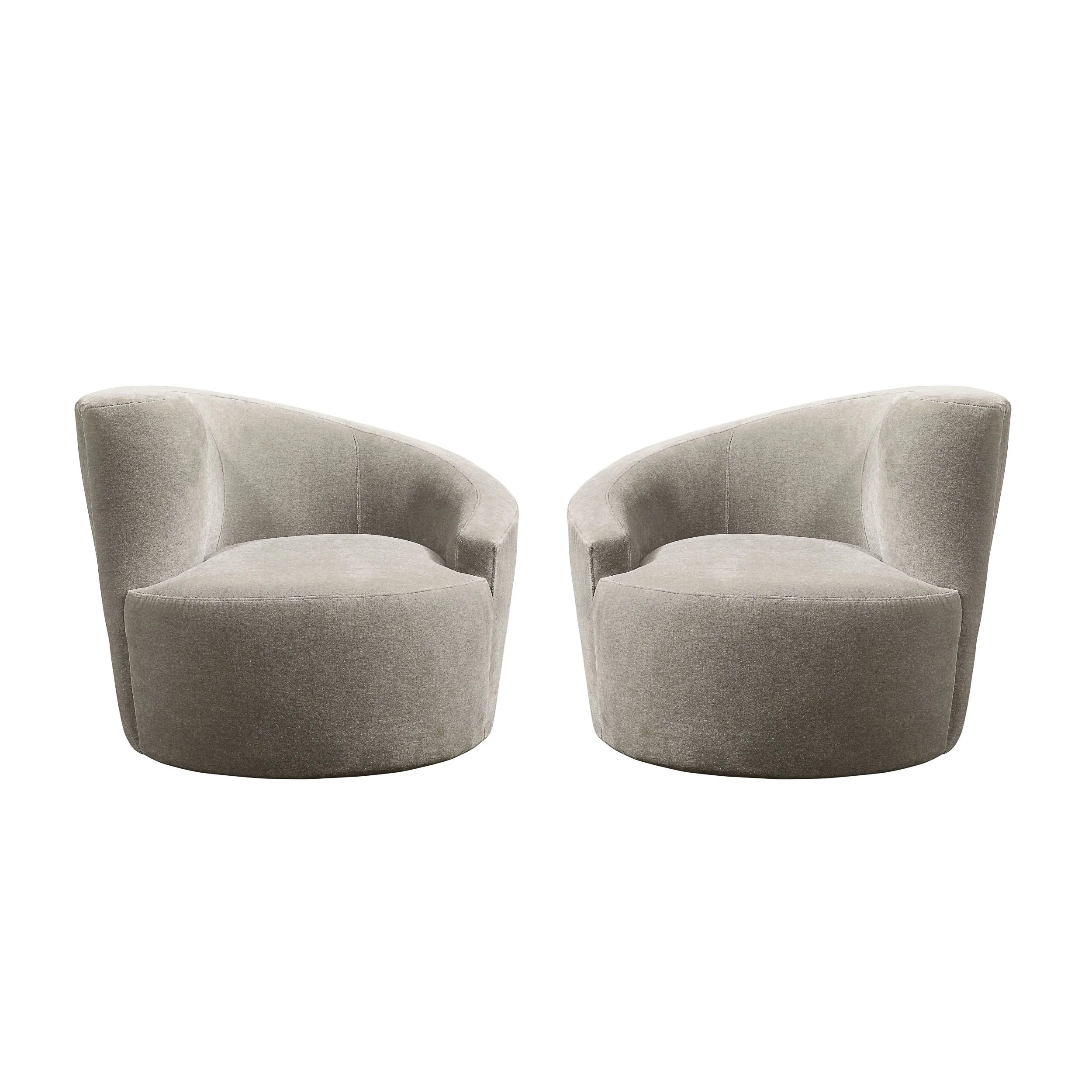 Pair of Swiveling %22Nautilus%22 Chairs by Vladimir Kagan in Luxe Taupe Mohair - High Style Deco.jpg
