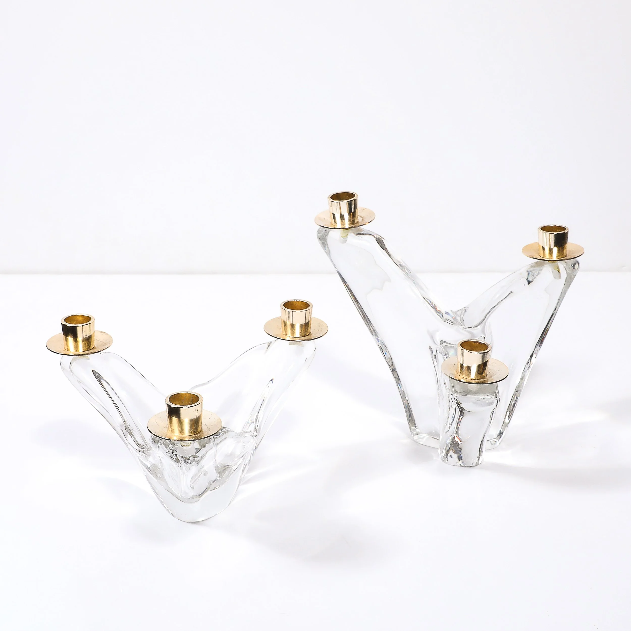 Pair of Mid-Century Amorphic Crystal & Brass 3 Arm Candelabra Signed Schneider - High Style Deco 1.jpg