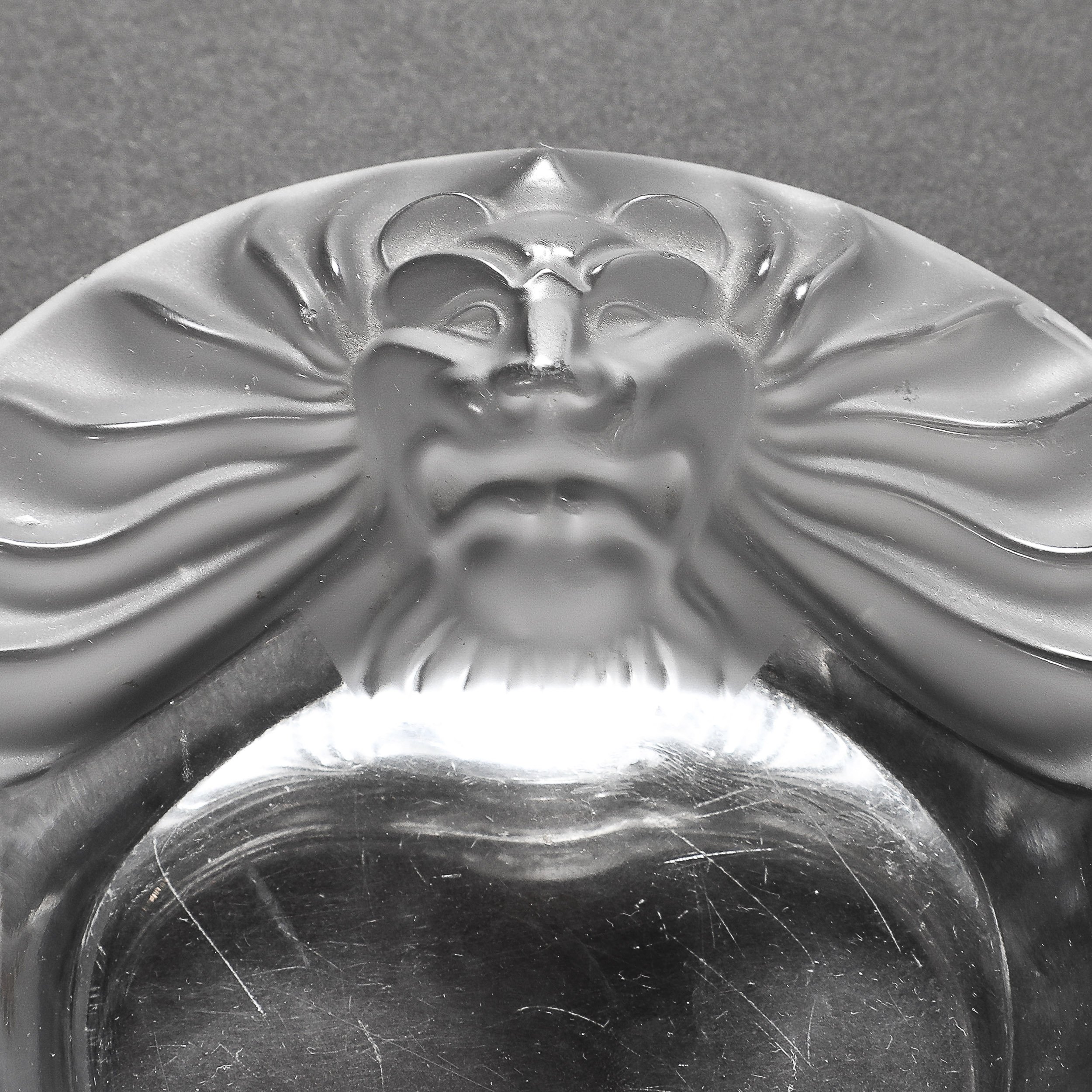 Vintage Lalique Tete De Lion Crystal Cigar Ashtray - High Style Deco 2.jpg