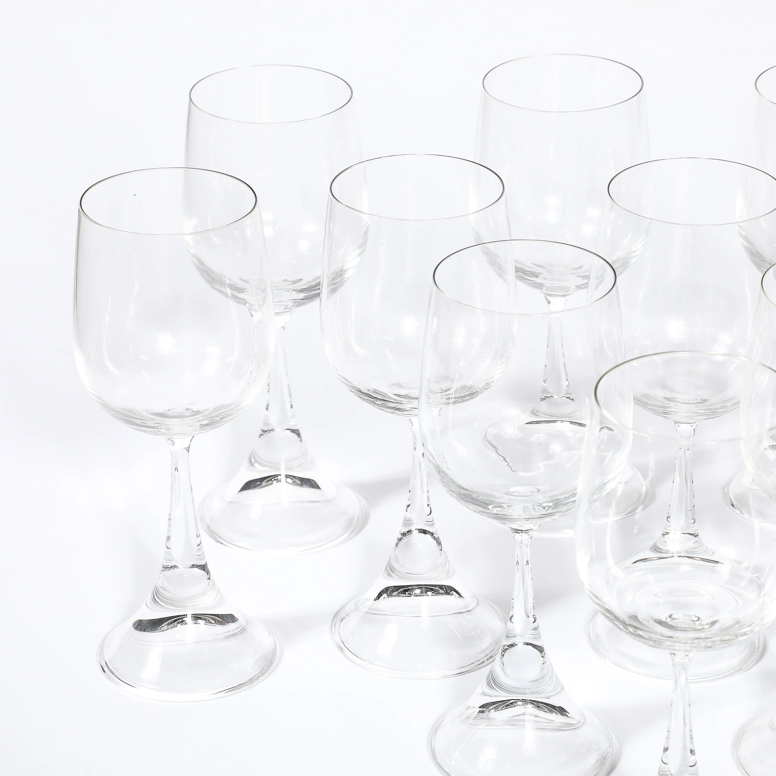 Set of 12 Mid-Century Modernist Clarion Wine Glasses signed Rosenthal - High Style Deco 13.jpg