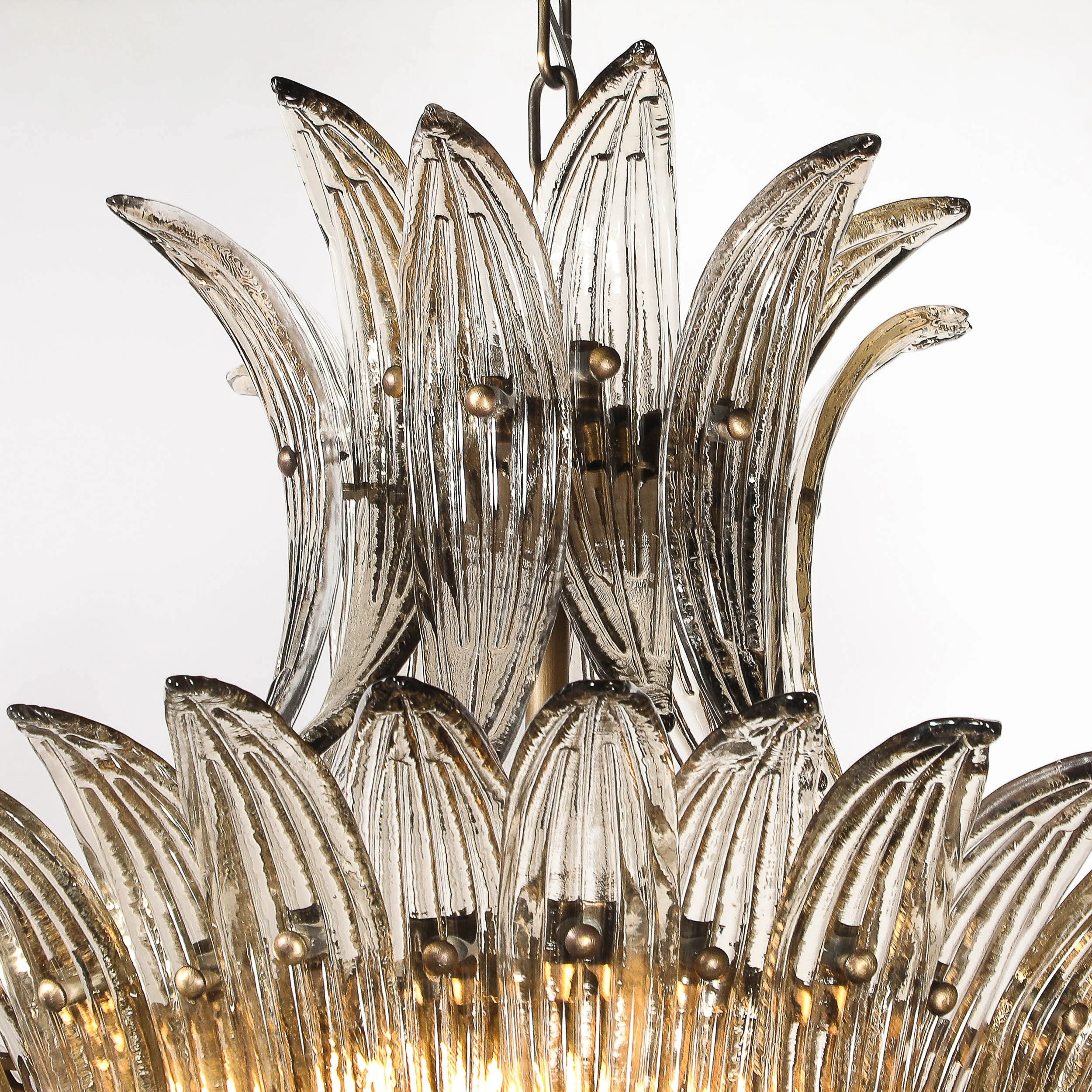 Modernist 3-Tier %22Palma%22 Hand-Blown Smoked Murano Glass & Bronze Chandelier - High Style Deco 6.jpg