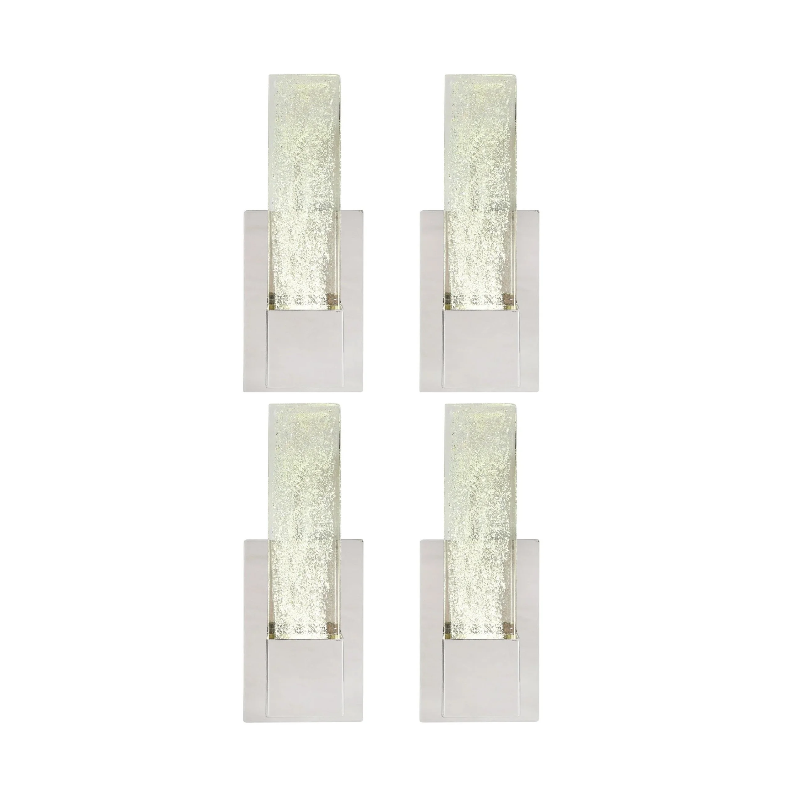 Set of 4 Handblown Murano Glass Sconces in Nickel w/ 24-karat Gold Flecks