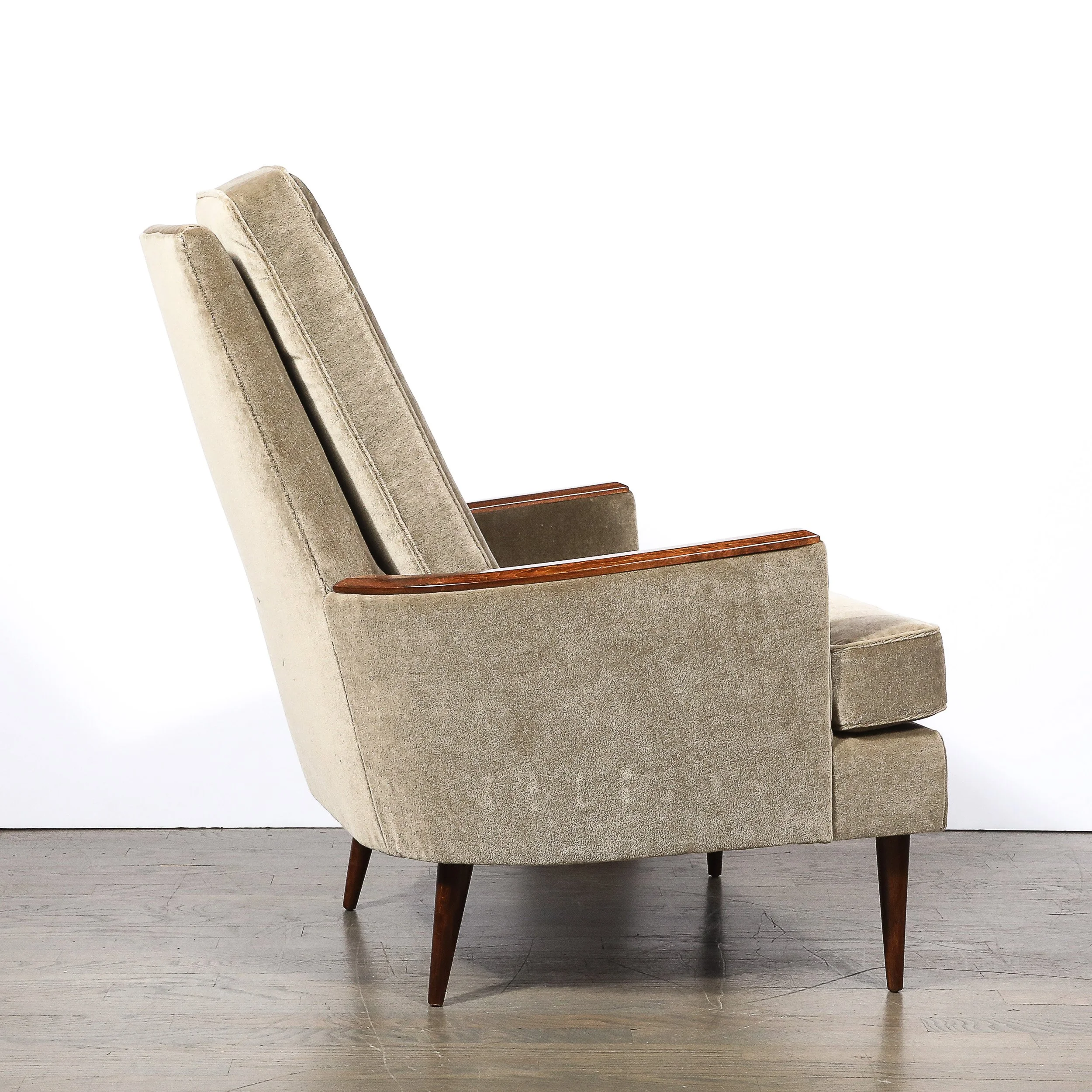 Mid-Century Walnut & Smoked Taupe Mohair Curved Arm Lounge Chair & Ottoman - High Style Deco 16.jpg