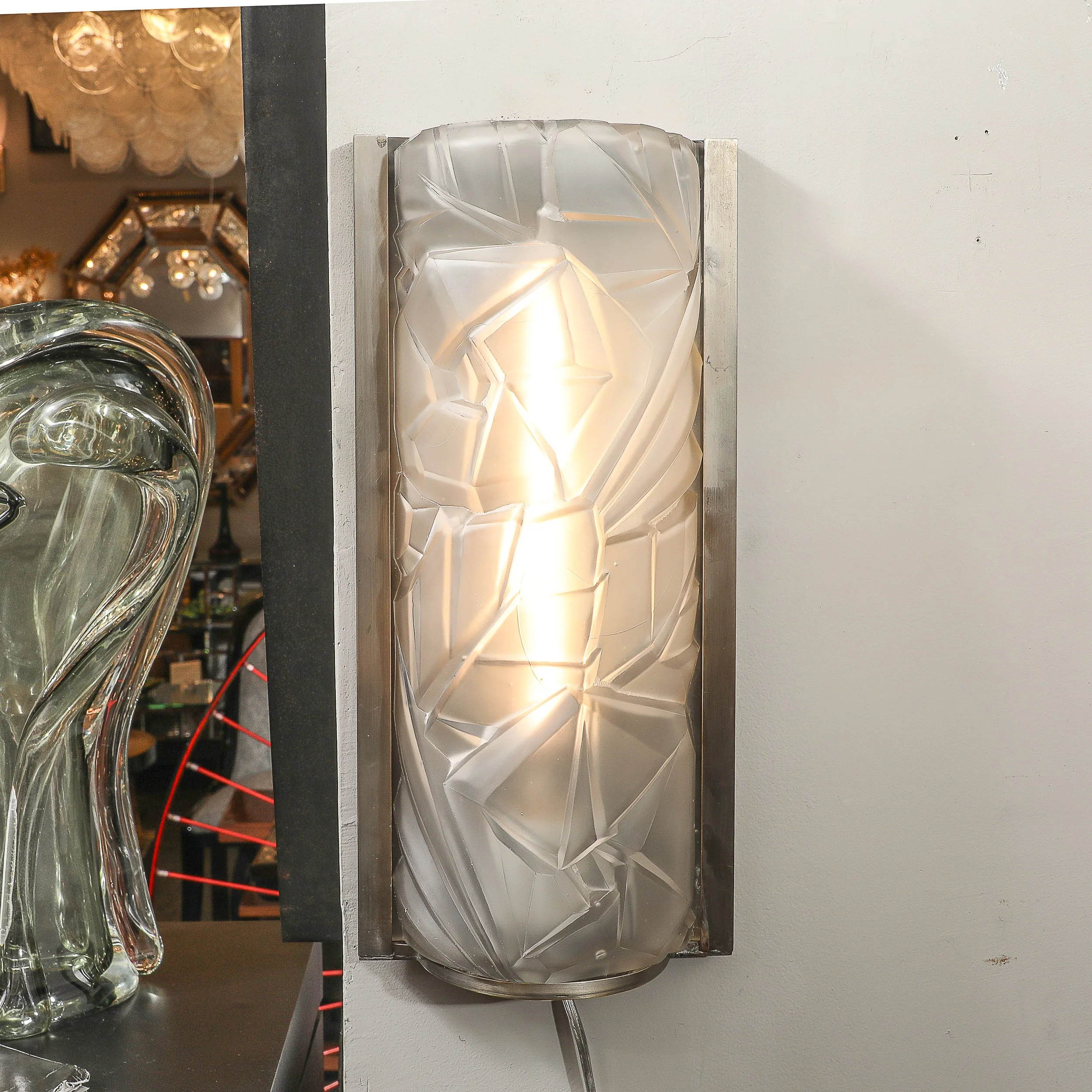 Art Deco Molded & Frosted Glass w: Abstract Cubist Geometric Motif Sconces - High Style Deco 2.jpg