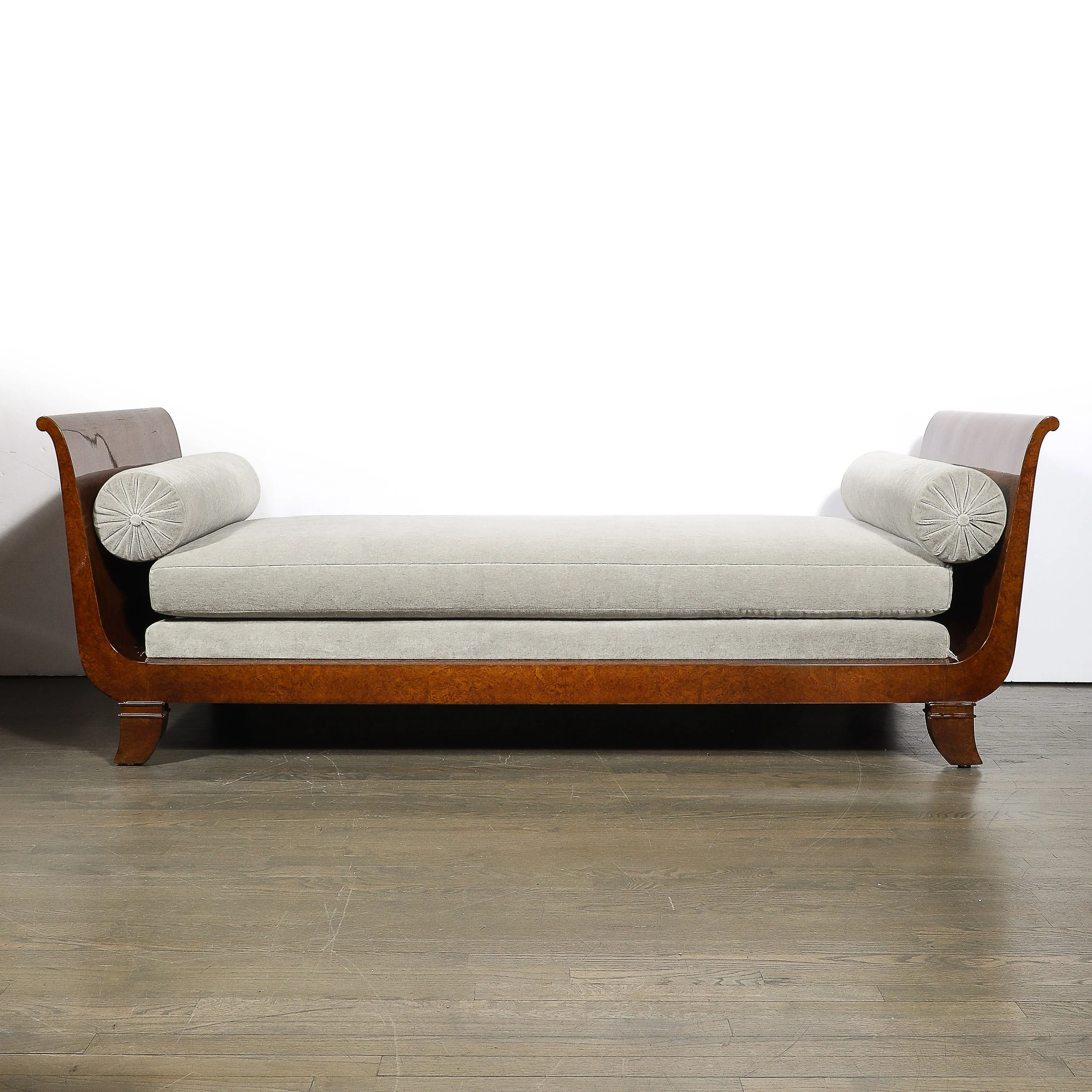 Art Deco Lupe de Amboyna Wood & Taupe Mohair Upholstery Daybed Attr. Jules Leleu - High Style Deco 14.jpg