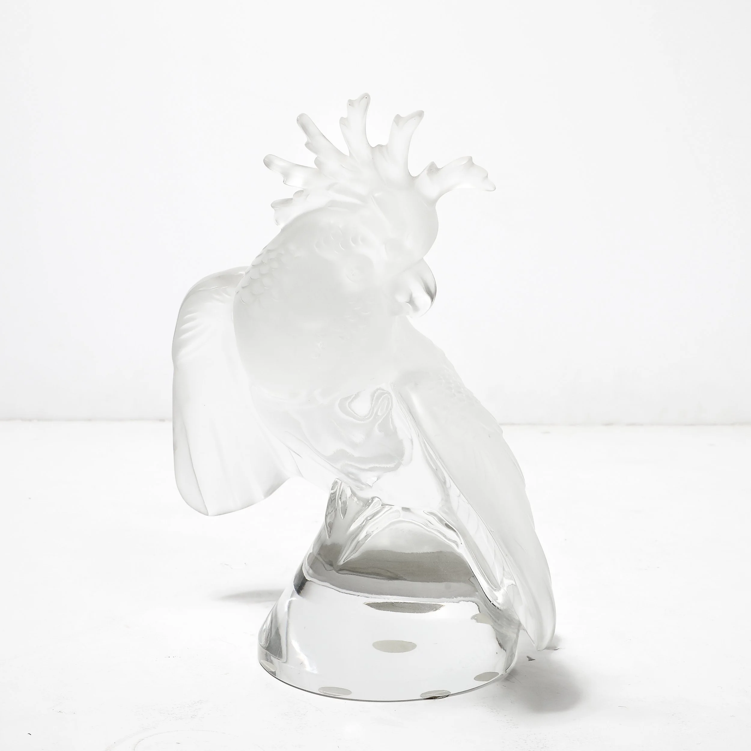 Mid-Century Modernist Sculptural Crystal Cockatiel Sculpture Signed Lalique - High Style Deco 8.jpg