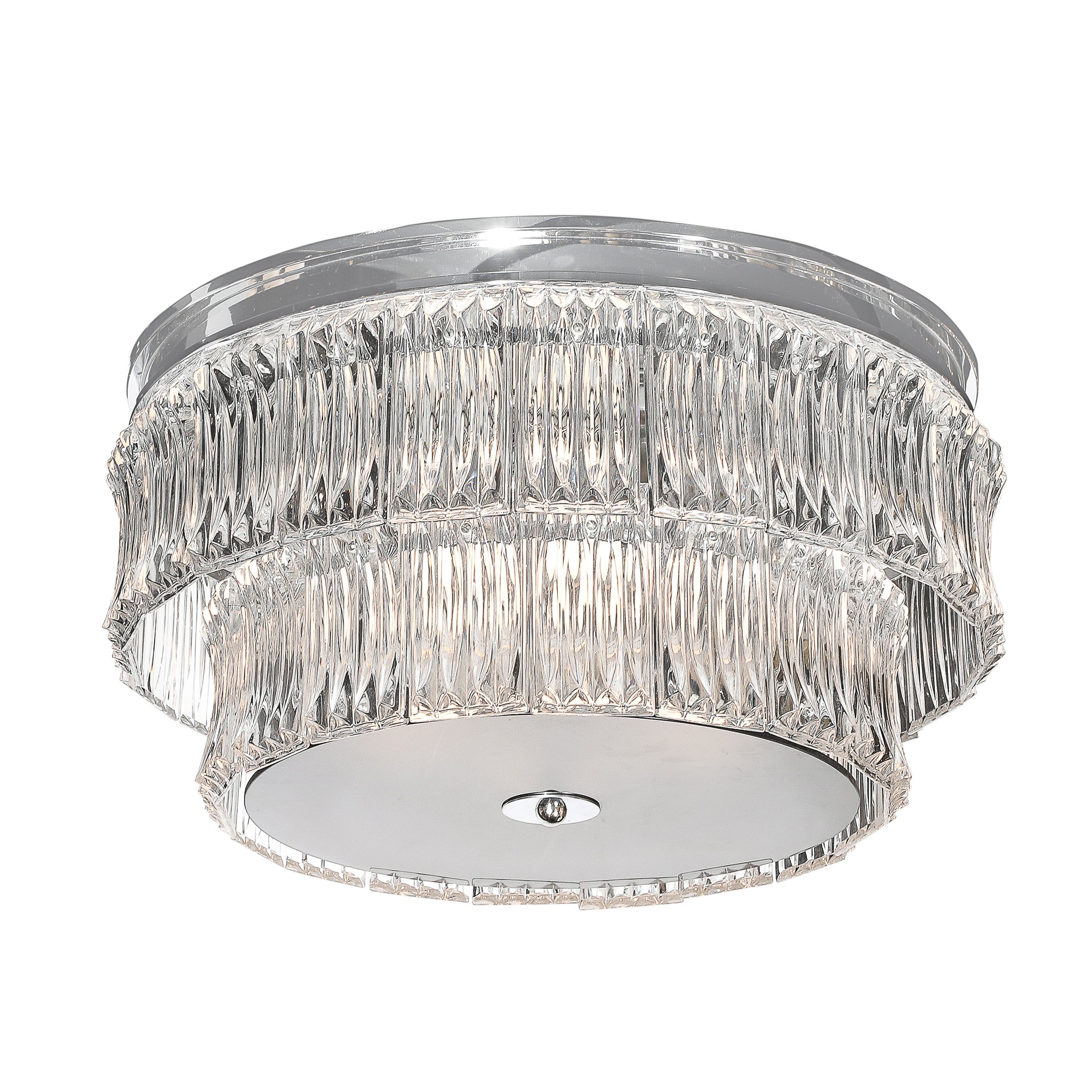 Mid-Century 2-Tier Transparent Murano Glass Flush-Mount w: Smoked Glass Diffuser - High Style Deco 1.jpg