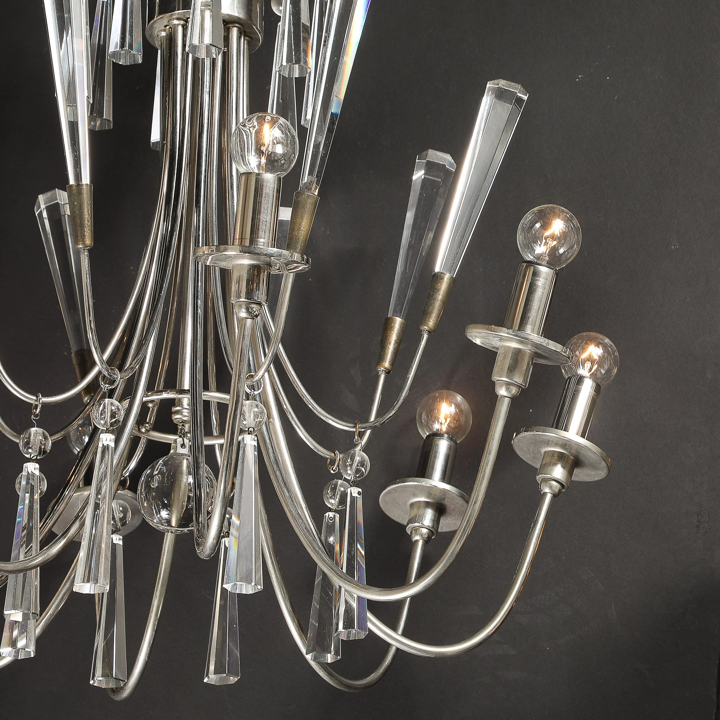 Mid-Century Modernist Eight Arm Chandelier in Cut Crystal & Polished Nickel - High Style Deco 12.jpg
