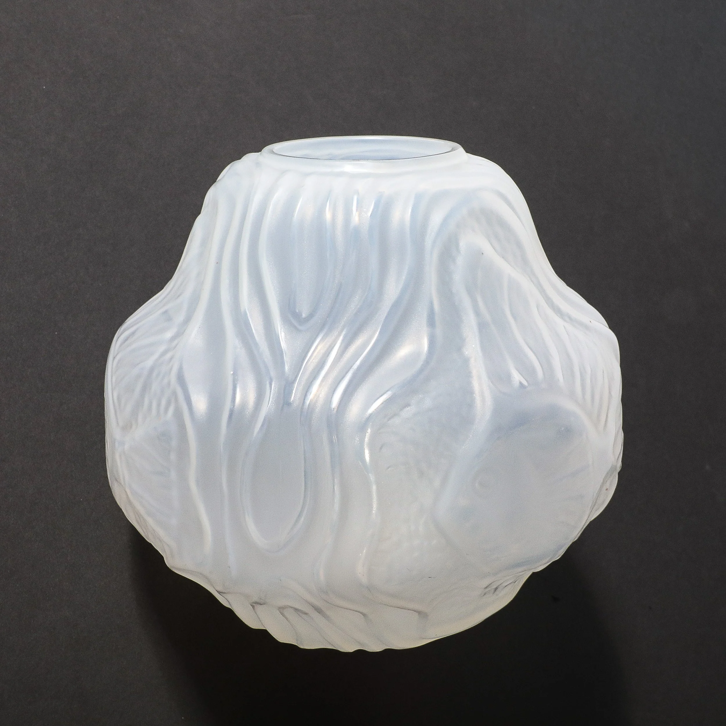 Art Deco Molded & Frosted Glass Vase with Aquatic Motif by André Hunebelle - High Style Deco 17.jpg