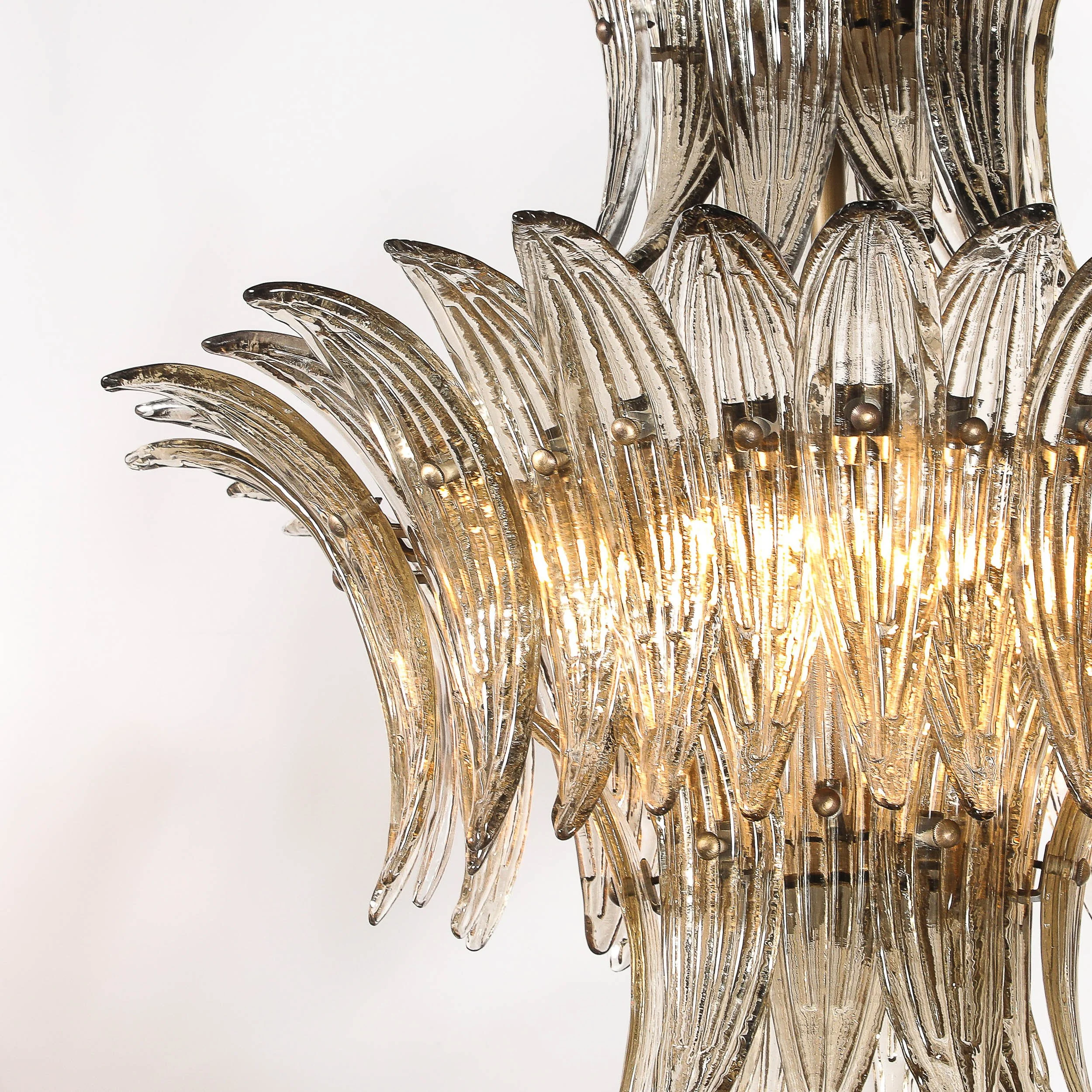 Modernist 3-Tier %22Palma%22 Hand-Blown Smoked Murano Glass & Bronze Chandelier - High Style Deco 4.jpg