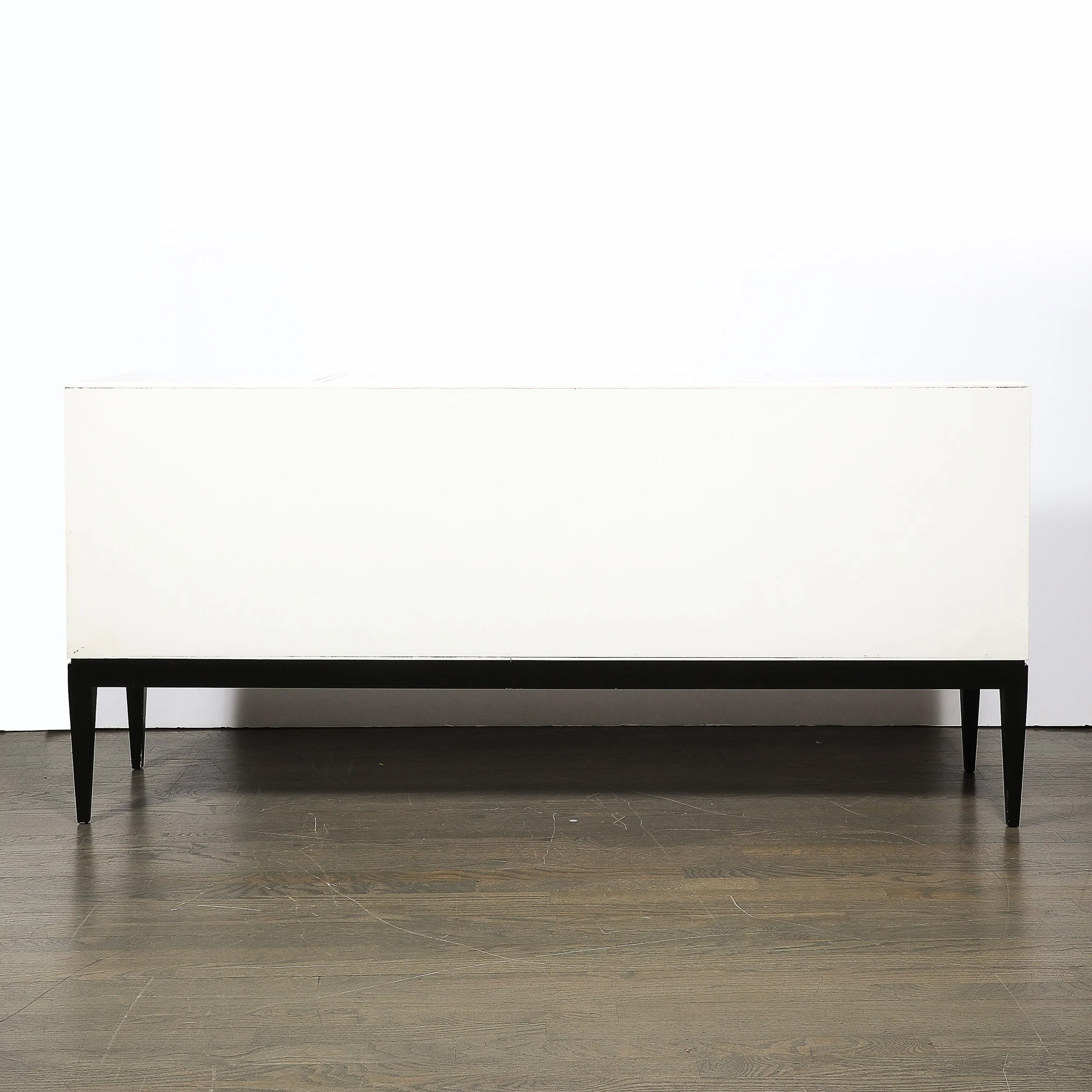 Mid-Century Cream Lacquer w: Black Lacquer Supports Sideboard by Tommi Parzinger - High Style Deco 20.jpg