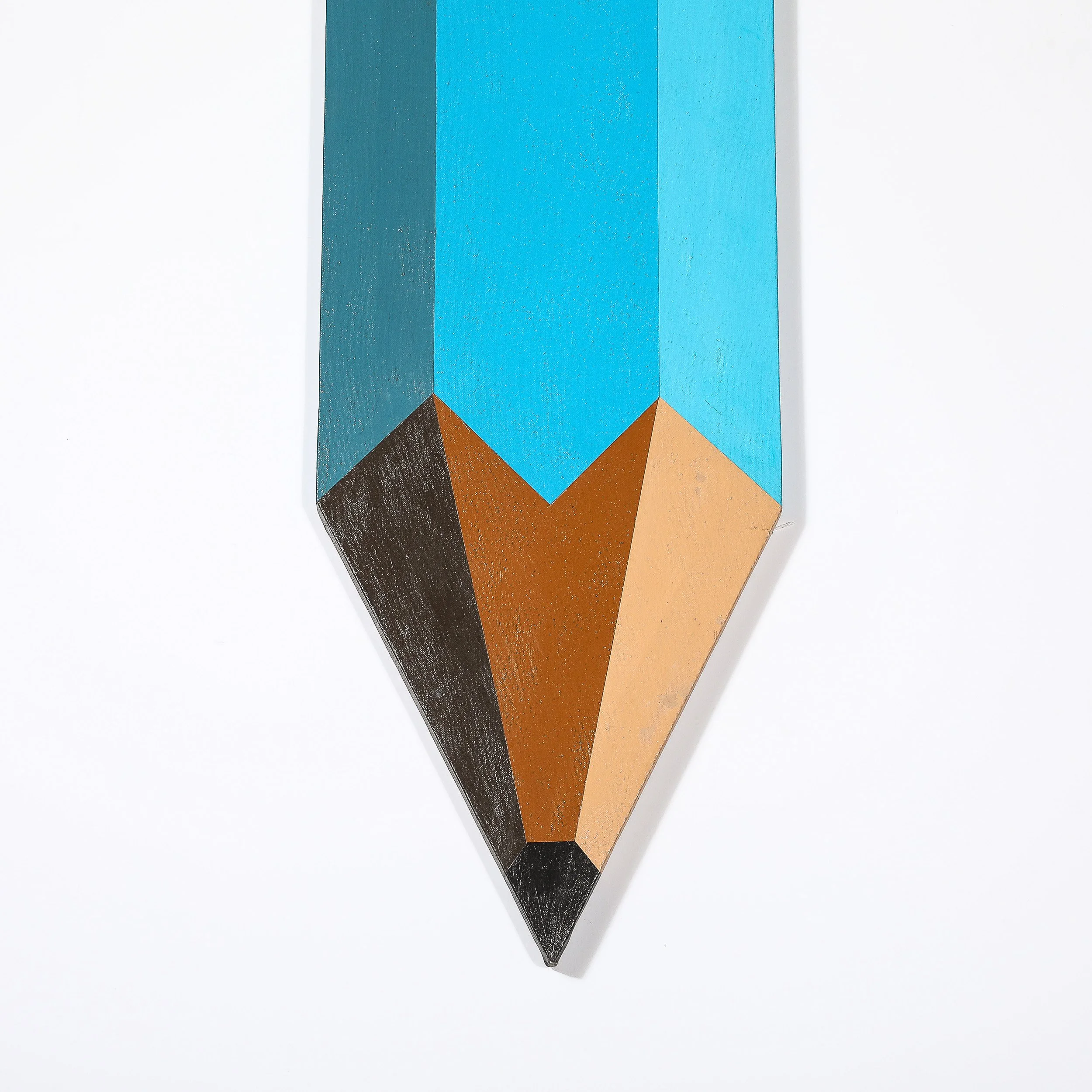 Pop Art Oil on Shaped Canvas Graphic Painting of a Pencil signed Frank Mesa - High Style Deco 1.jpg