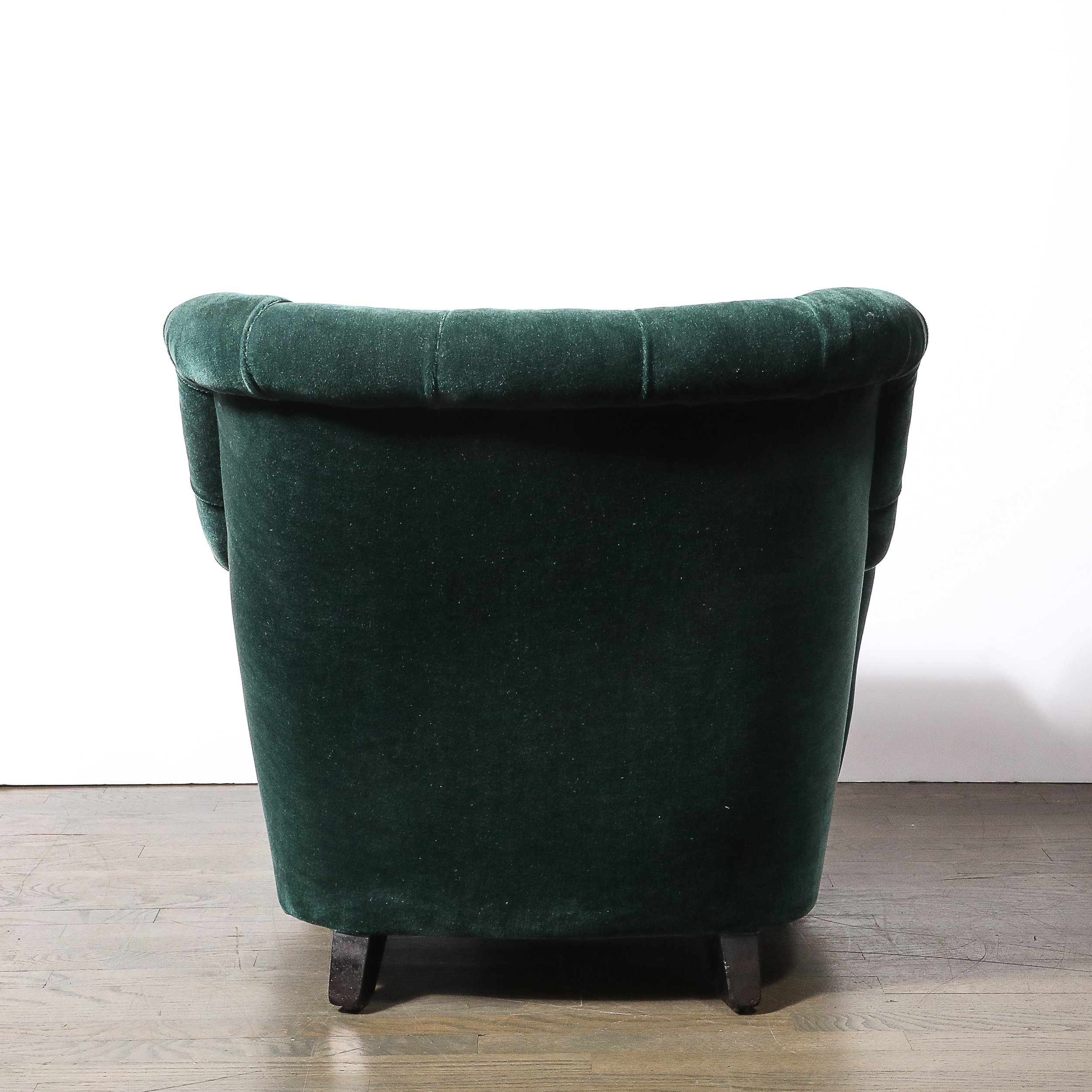 Mid-Century Diamond Tufted Back Viridian Green Velvet Lounge Chair by James Mont - High Style Deco 6.jpg