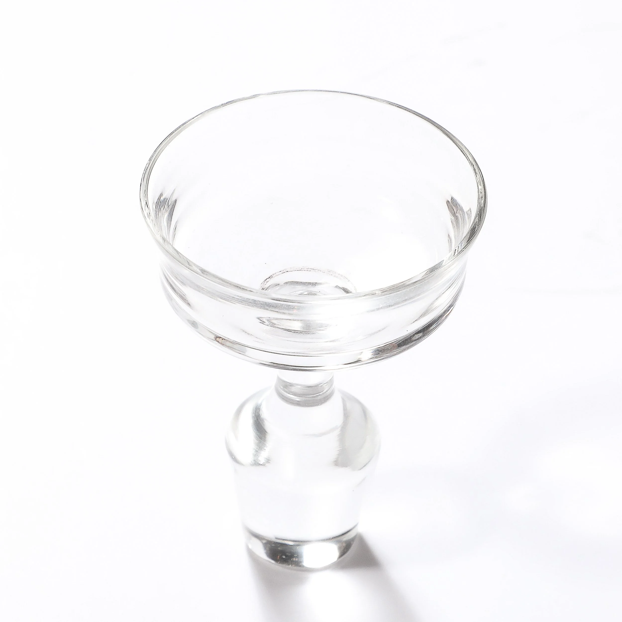 Mid-Century Modernist Sculptural Crystal Decanter with Basin Form Stopper - High Style Deco 12.jpg